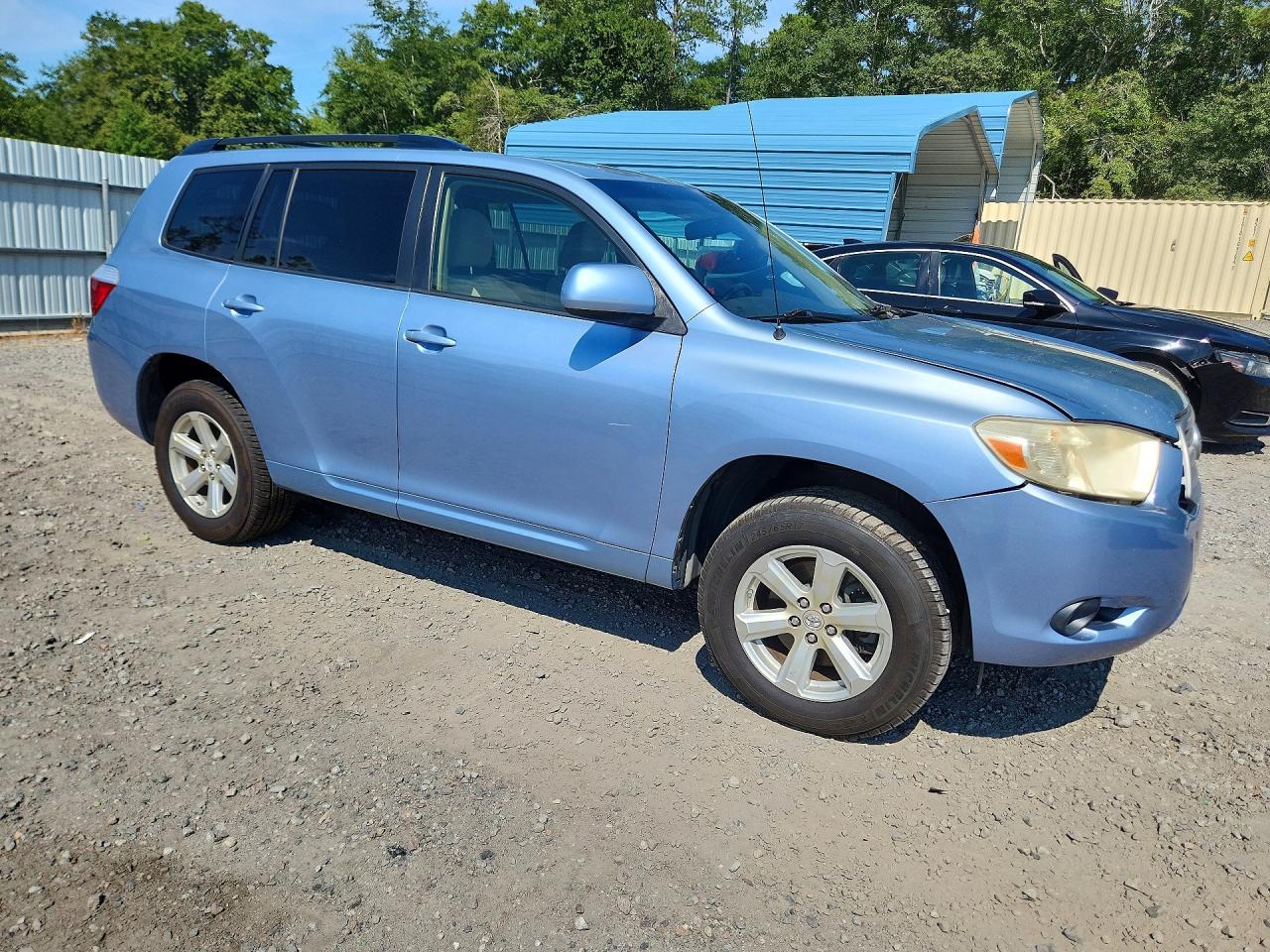 2008 Toyota Highlander Base Blue vin: JTEDS41A782064395