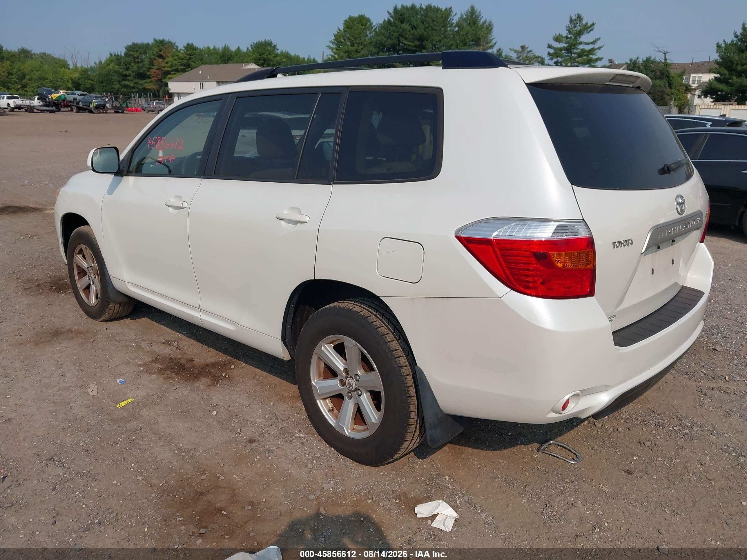 2008 Toyota Highlander   White vin: JTEDS41A882005727
