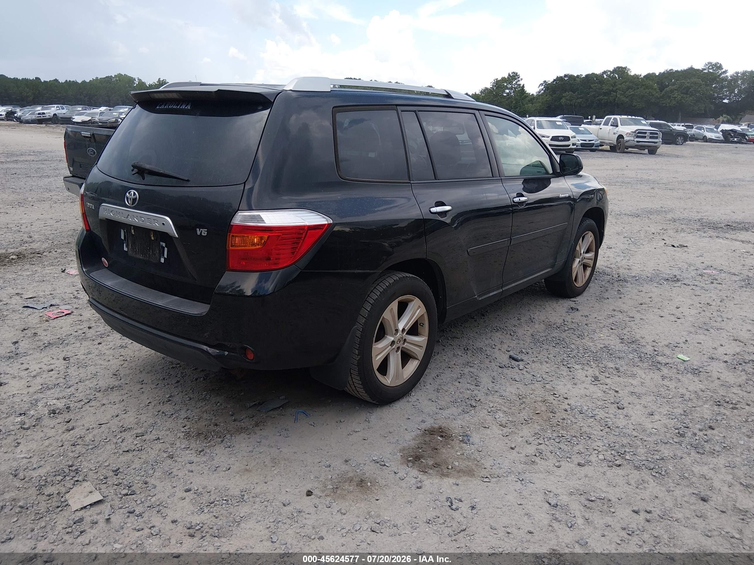 2008 Toyota Highlander Limited Black vin: JTEDS42A082054614