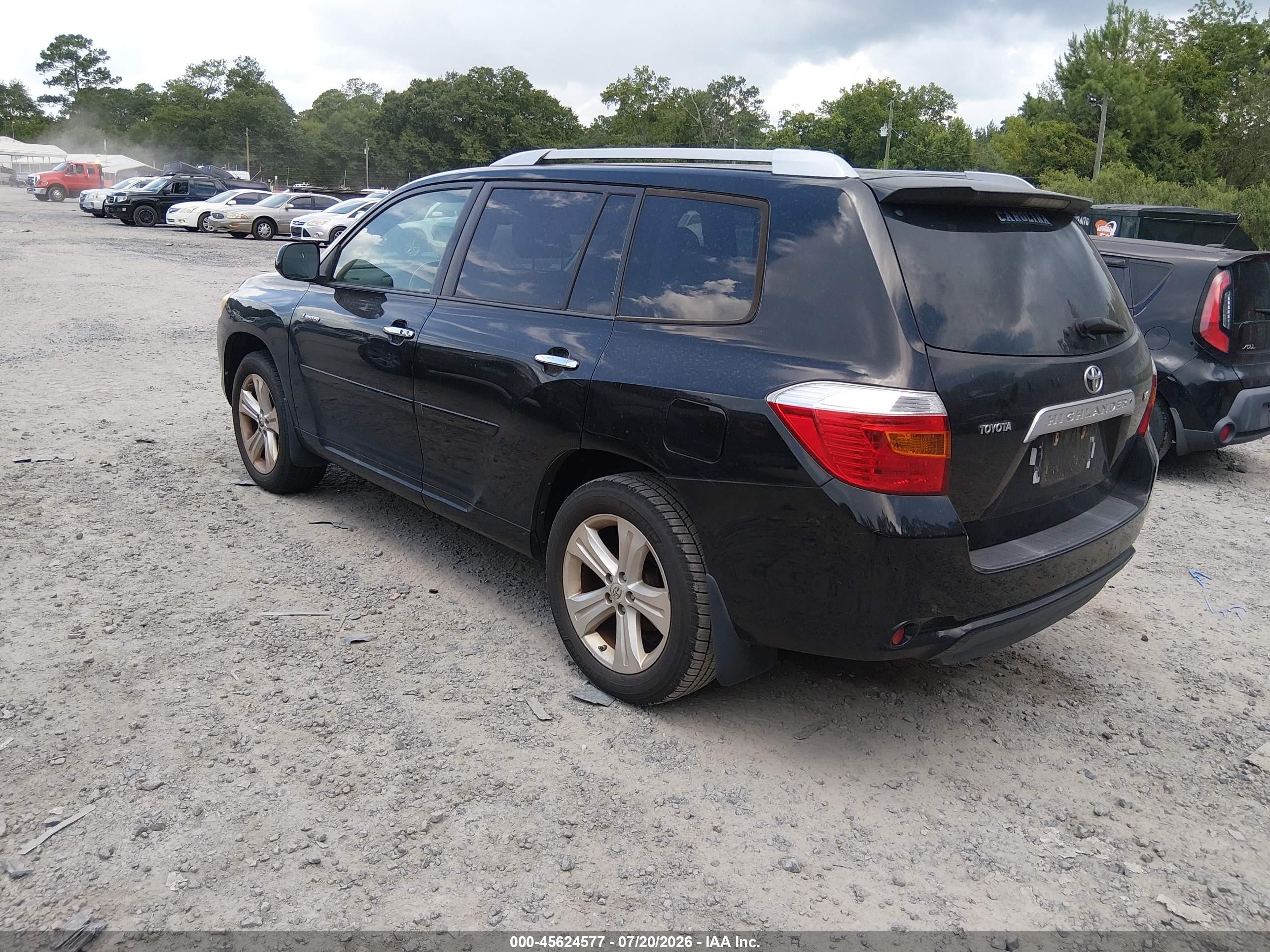 2008 Toyota Highlander Limited Black vin: JTEDS42A082054614