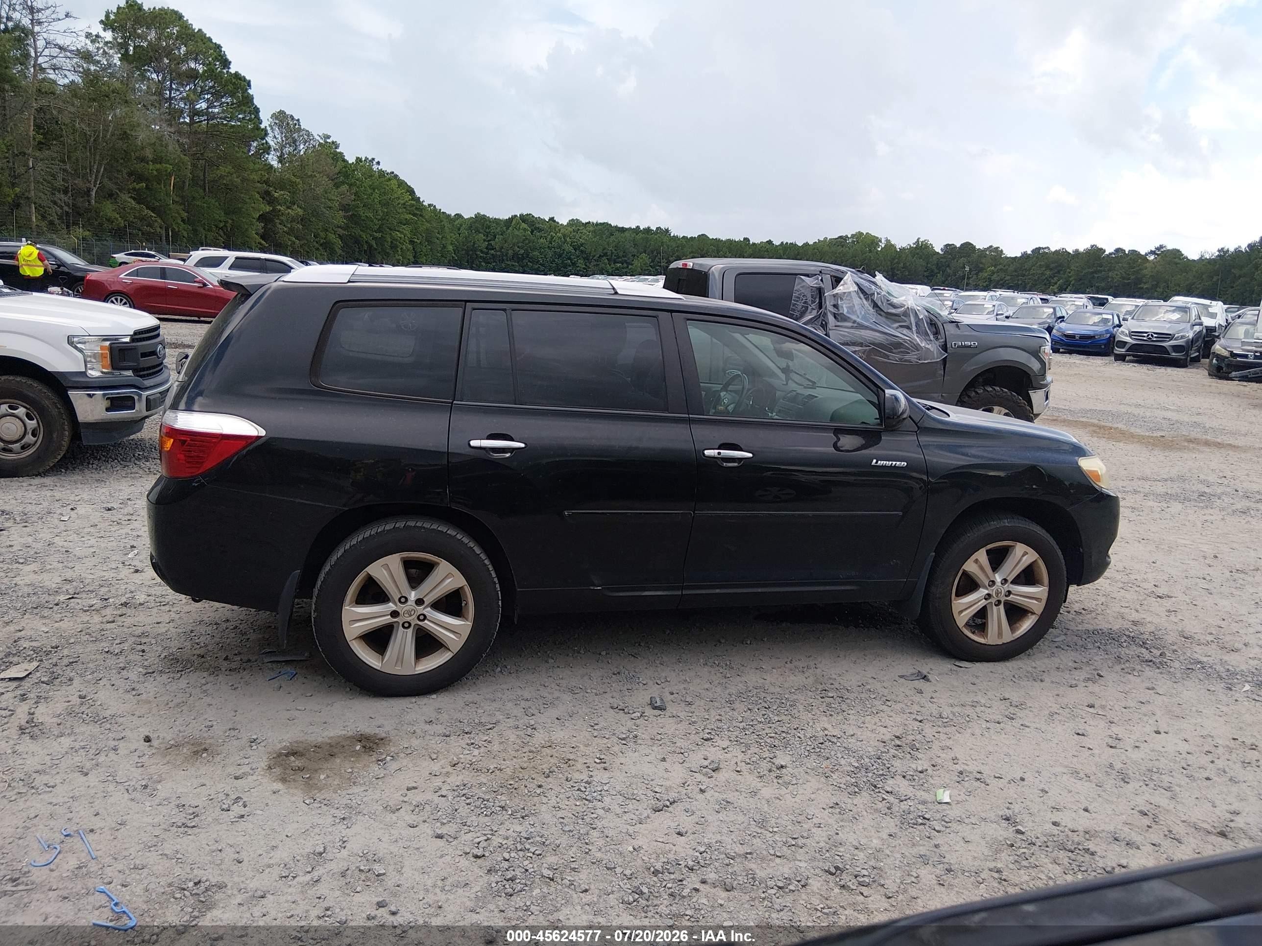 2008 Toyota Highlander Limited Black vin: JTEDS42A082054614