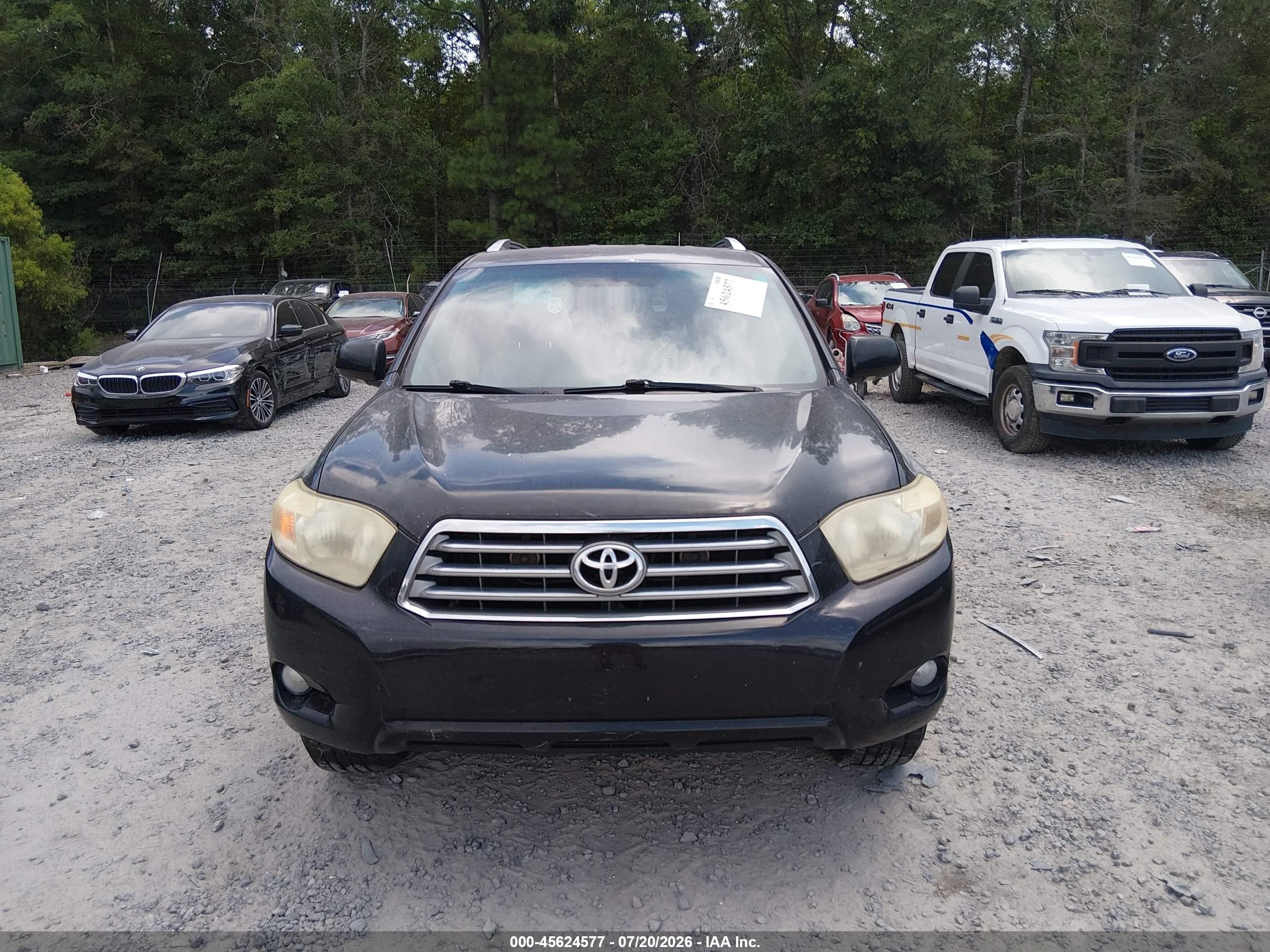 2008 Toyota Highlander Limited Black vin: JTEDS42A082054614