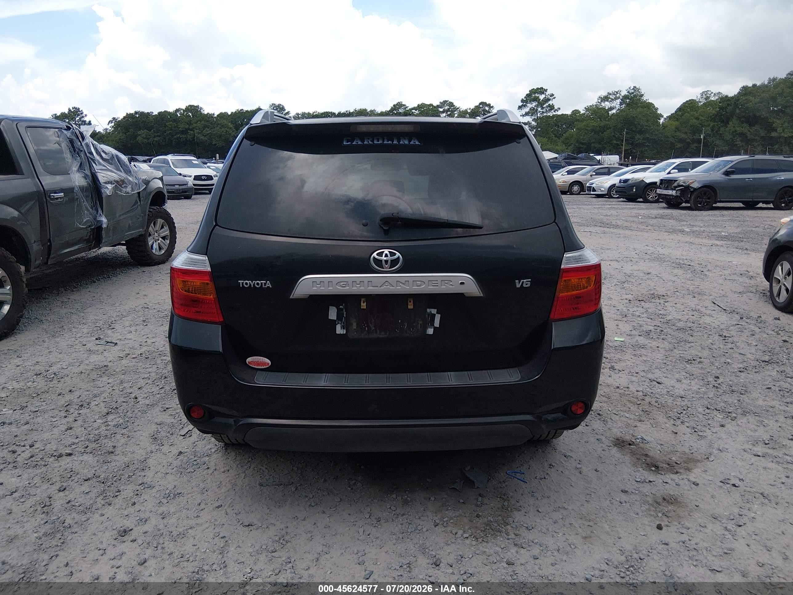 2008 Toyota Highlander Limited Black vin: JTEDS42A082054614