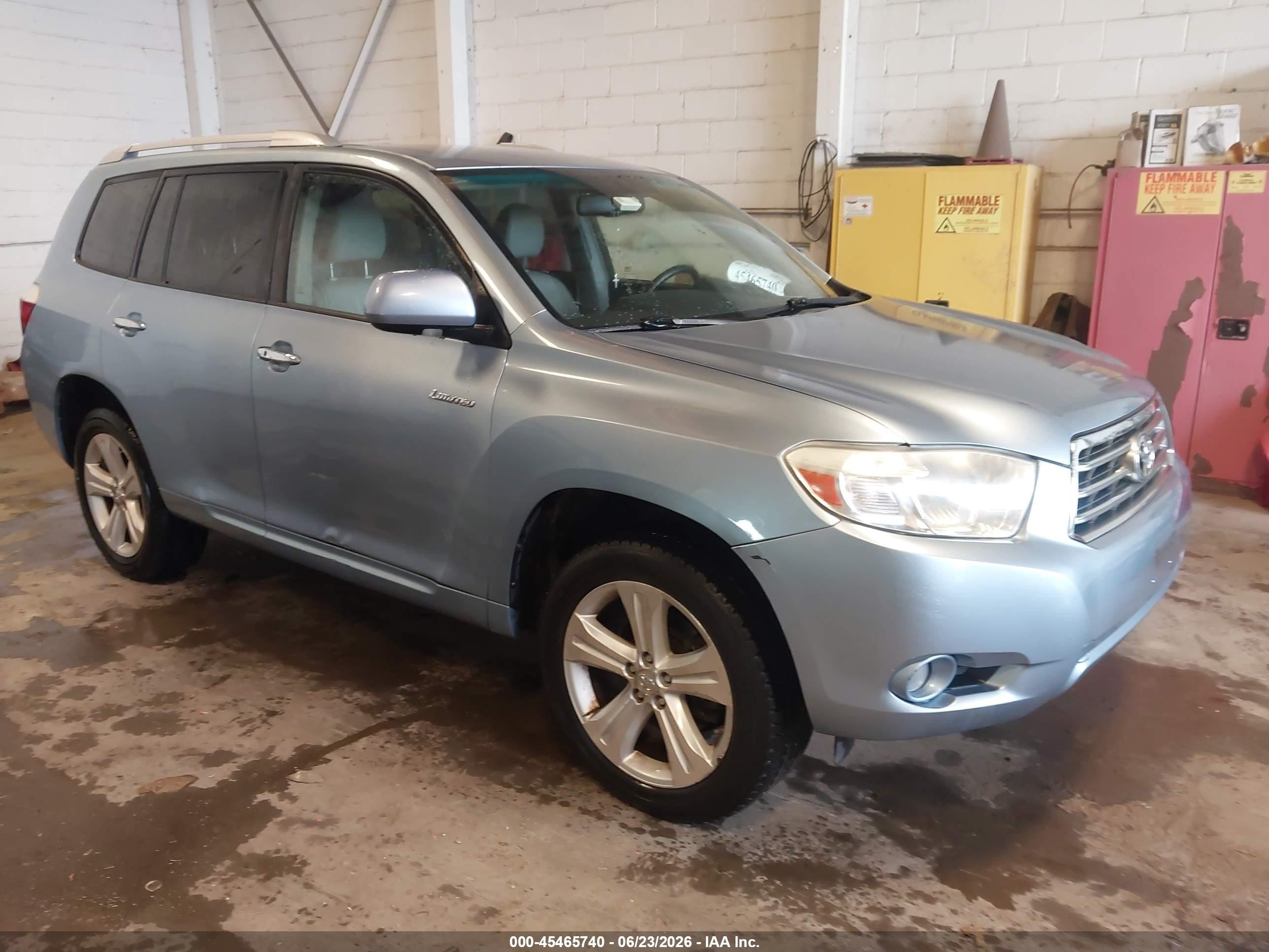 2008 Toyota Highlander Limited Light Blue vin: JTEDS42A182006684