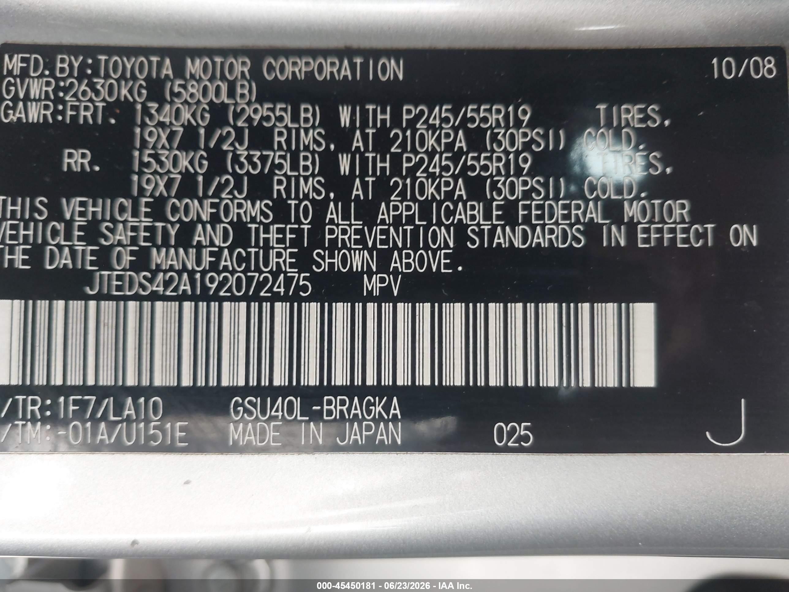 2009 Toyota Highlander Limited Silver vin: JTEDS42A192072475