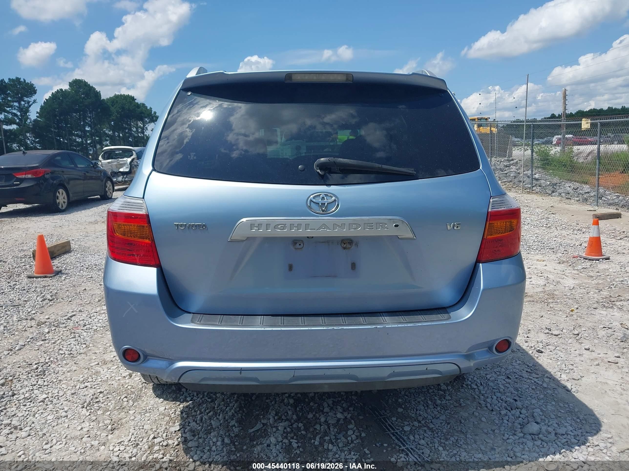 2008 Toyota Highlander Limited Light Blue vin: JTEDS42A282008265