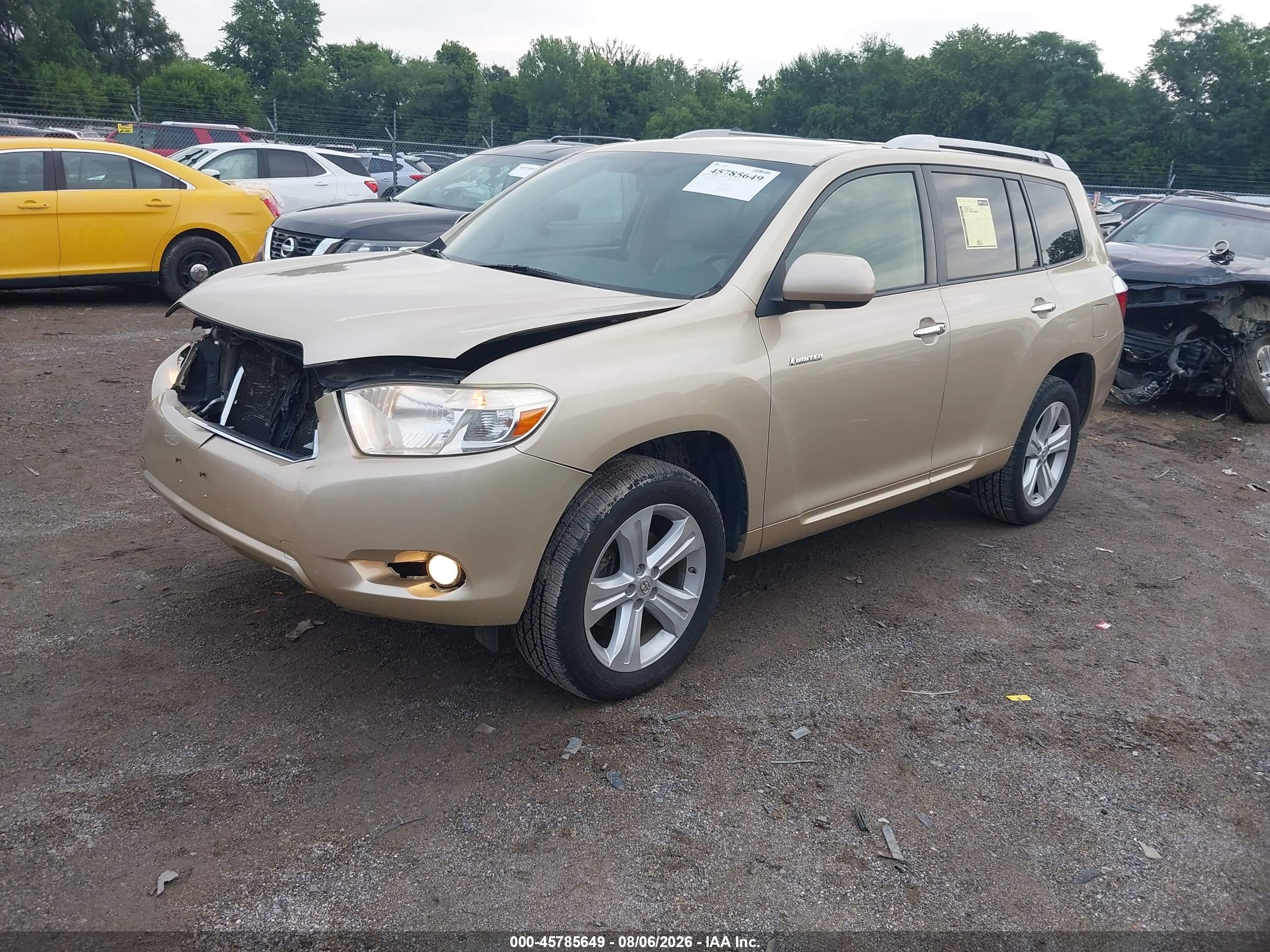 2008 Toyota Highlander Limited Желто-коричневый vin: JTEDS42A282067722