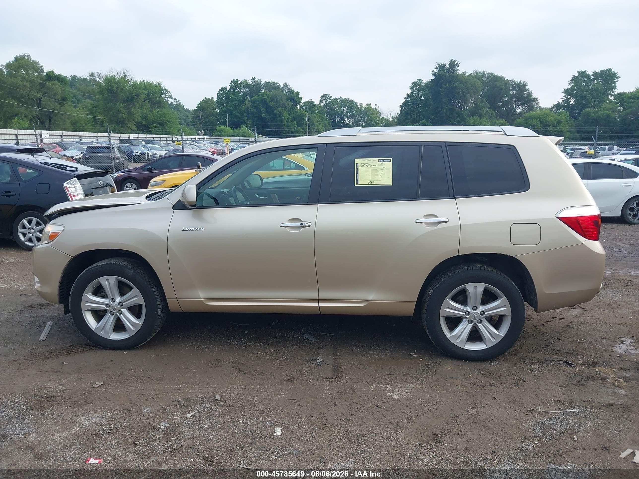 2008 Toyota Highlander Limited Желто-коричневый vin: JTEDS42A282067722