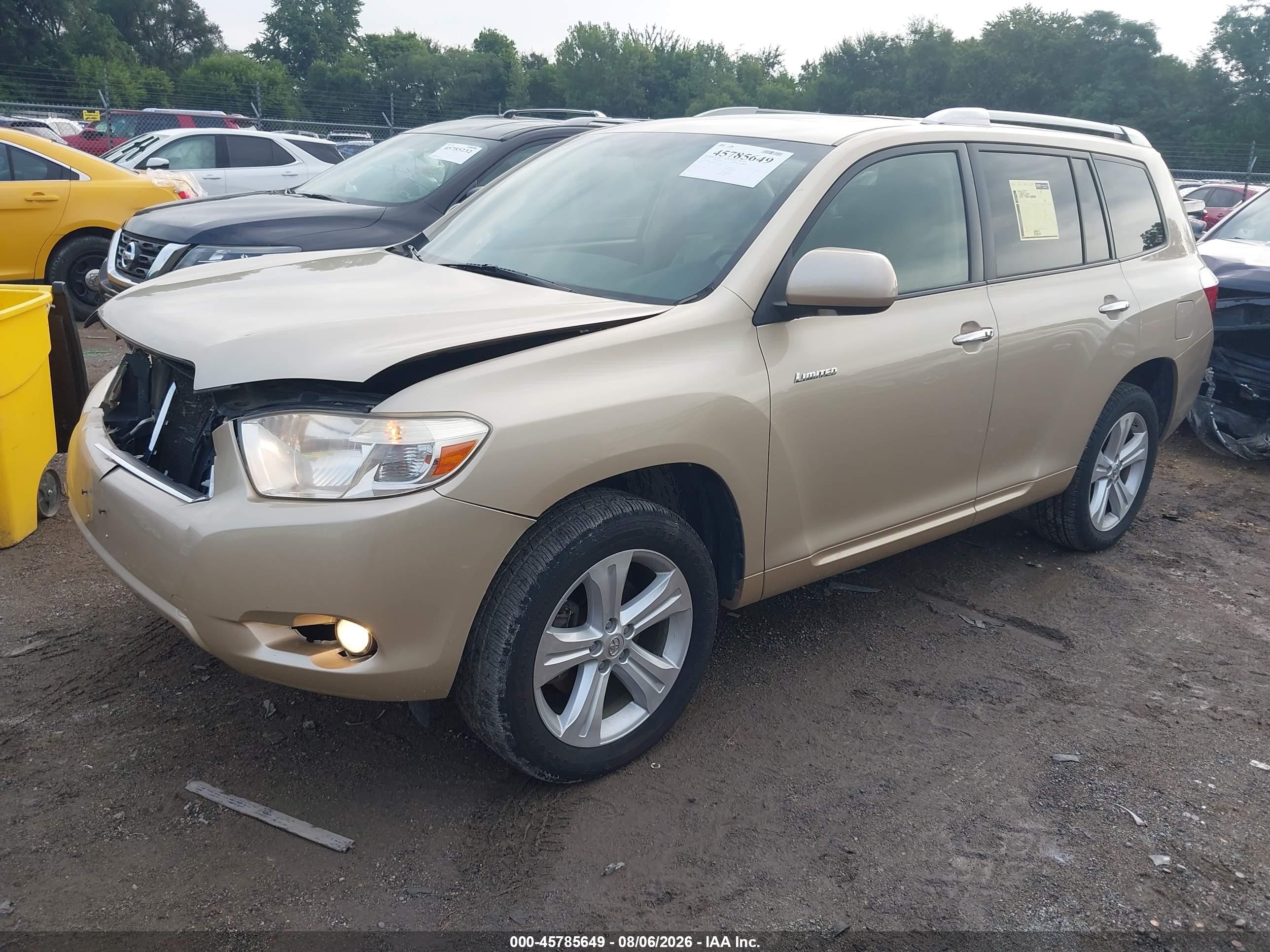 2008 Toyota Highlander Limited Желто-коричневый vin: JTEDS42A282067722