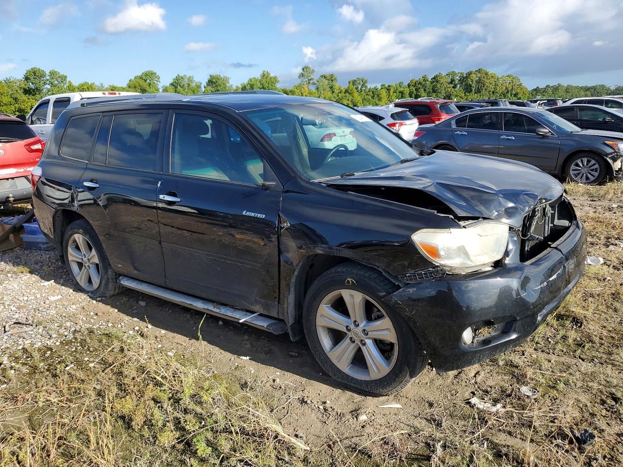 2009 Toyota Highlander Limited Black vin: JTEDS42A292080388