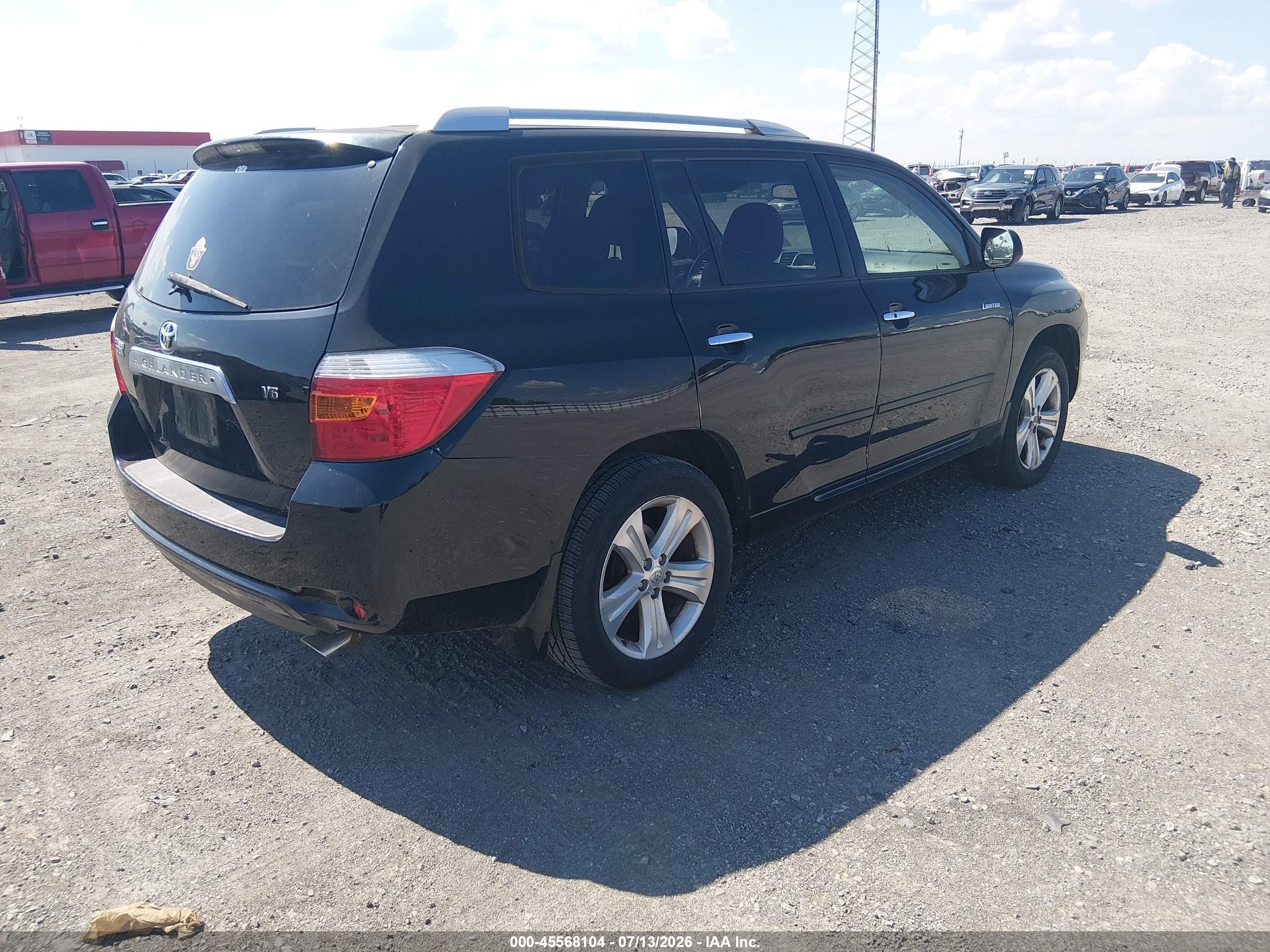2008 Toyota Highlander Limited Black vin: JTEDS42A382021431
