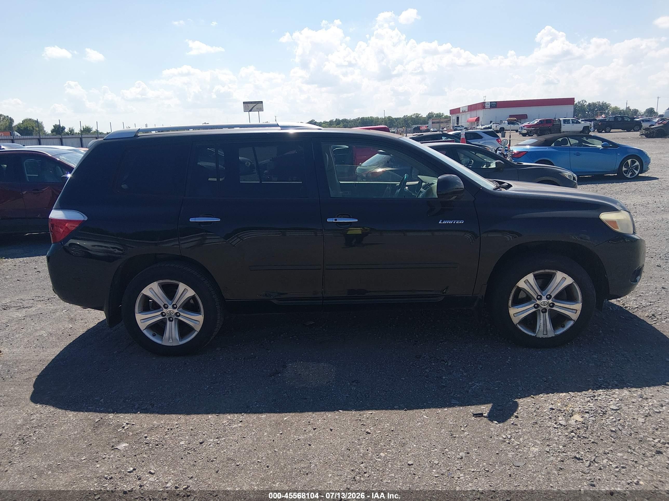 2008 Toyota Highlander Limited Black vin: JTEDS42A382021431