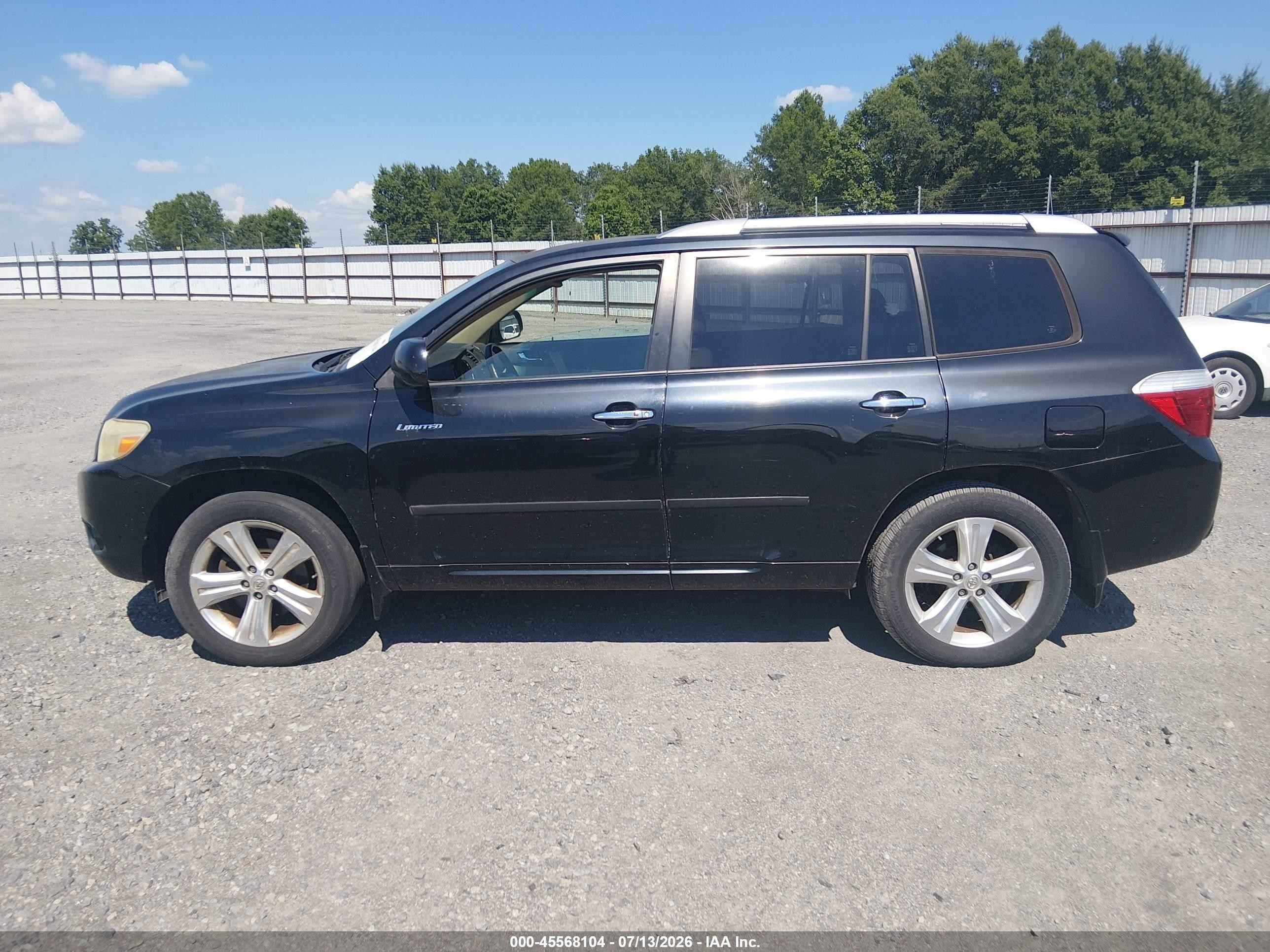 2008 Toyota Highlander Limited Black vin: JTEDS42A382021431
