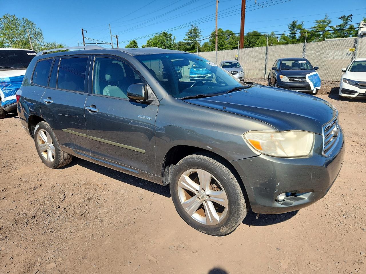 2008 Toyota Highlander Limited Серый vin: JTEDS42A382066000