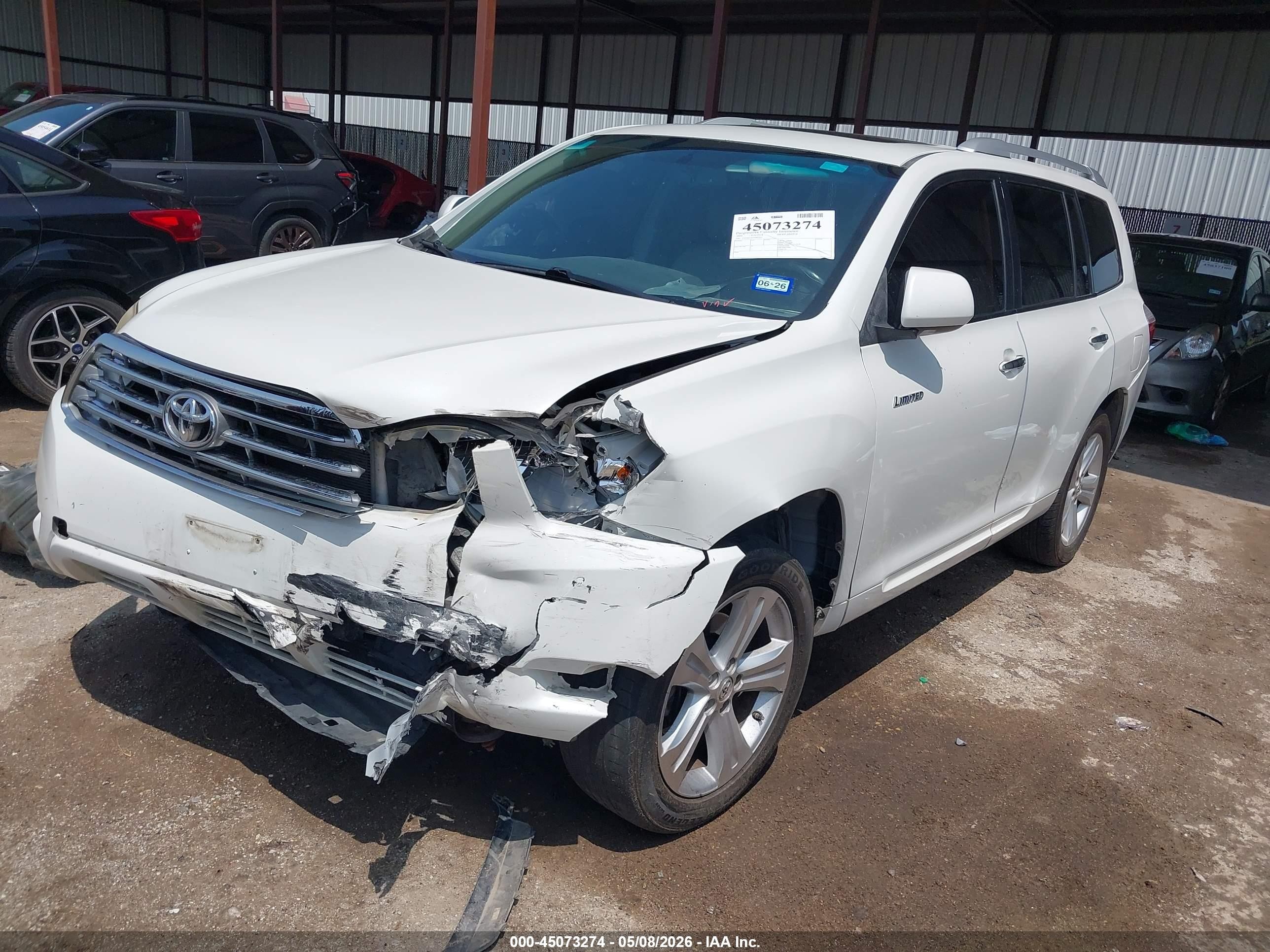 2009 Toyota Highlander Limited Белый vin: JTEDS42A392082165