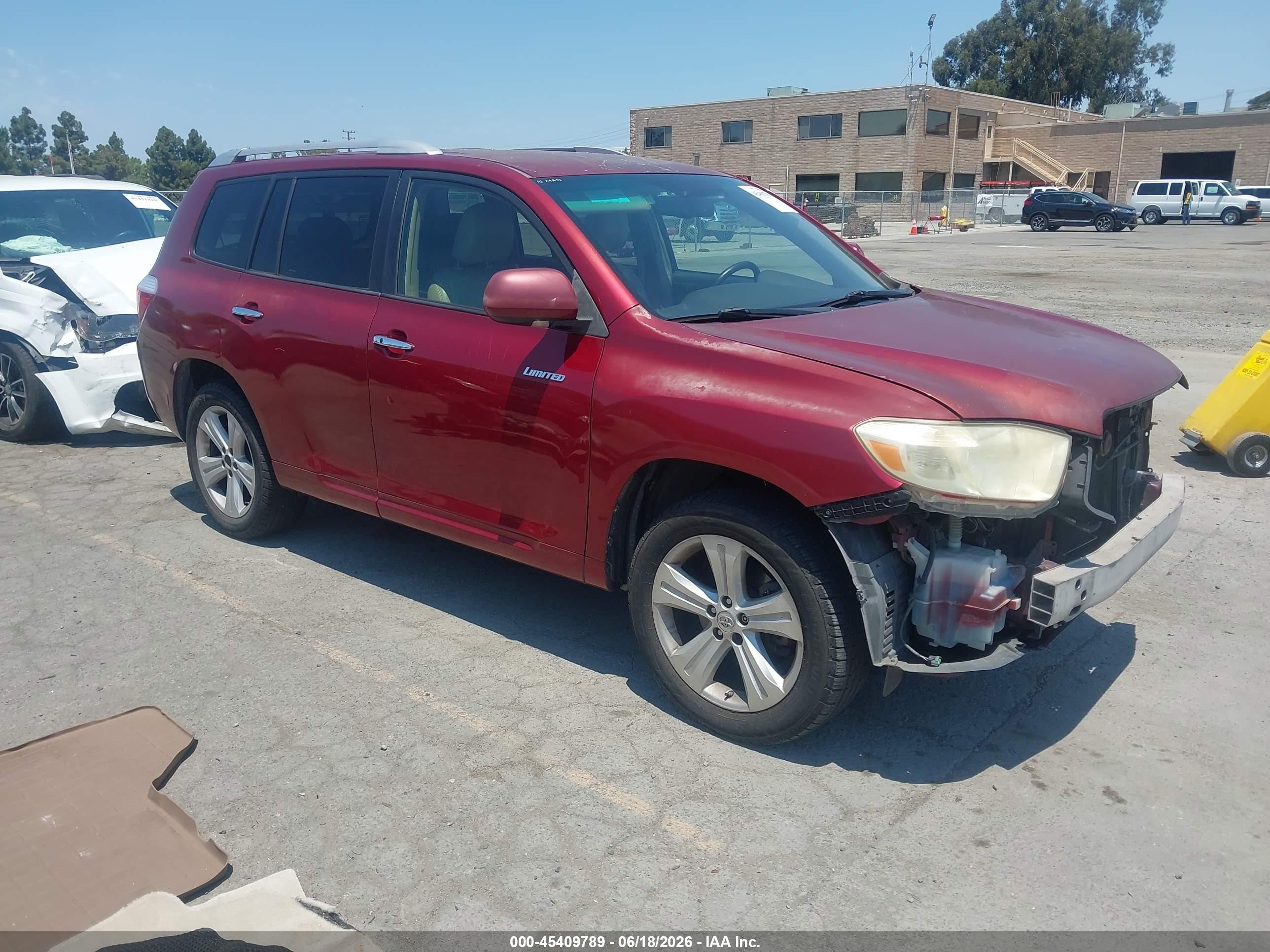 2008 Toyota Highlander Limited Burgundy vin: JTEDS42A582016120
