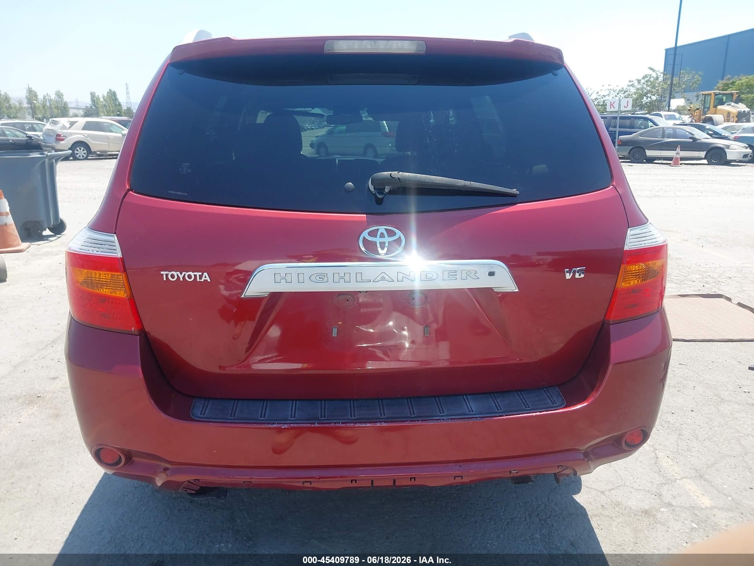 2008 Toyota Highlander Limited Burgundy vin: JTEDS42A582016120