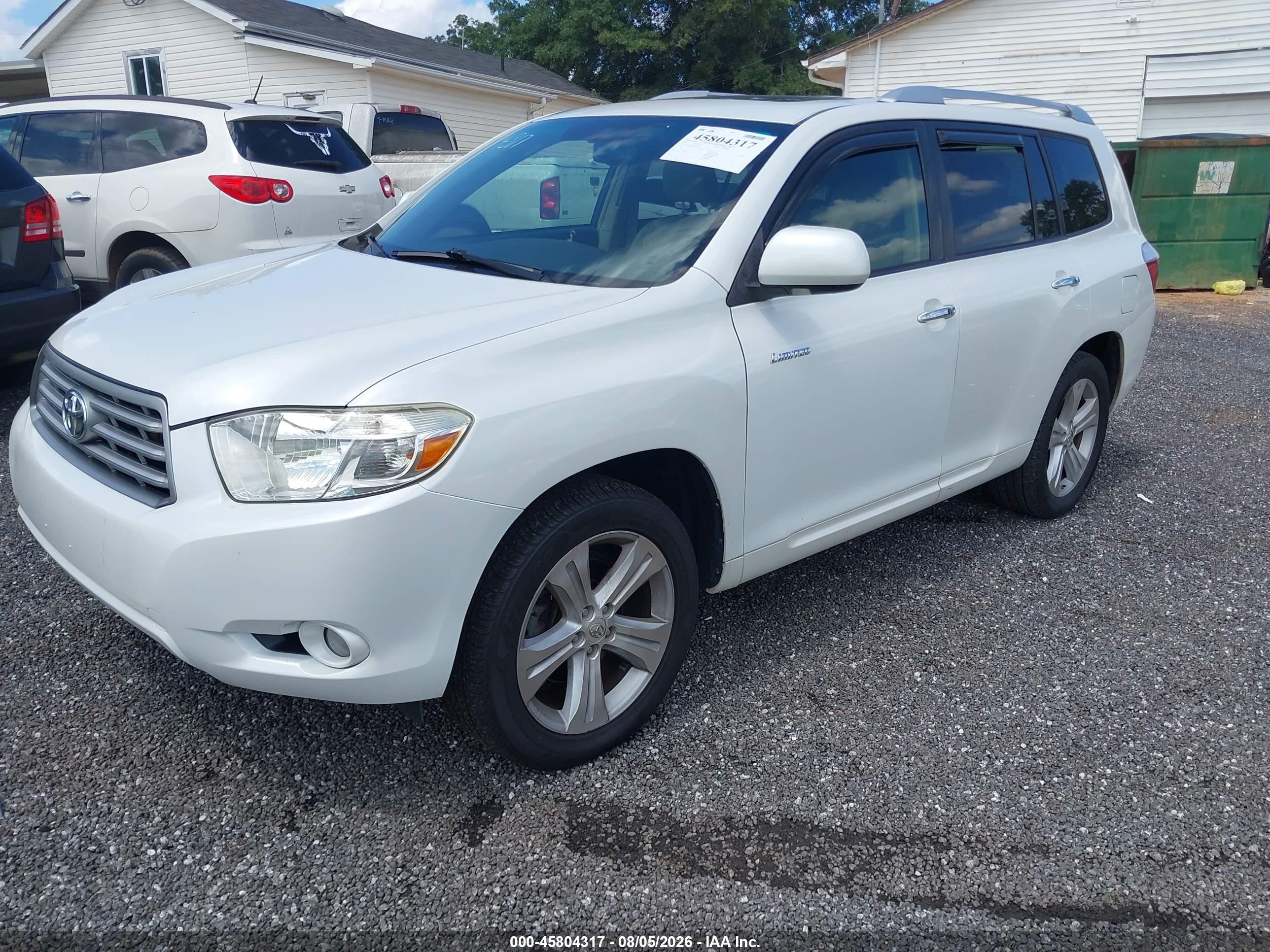 2009 Toyota Highlander Limited White vin: JTEDS42A692080328