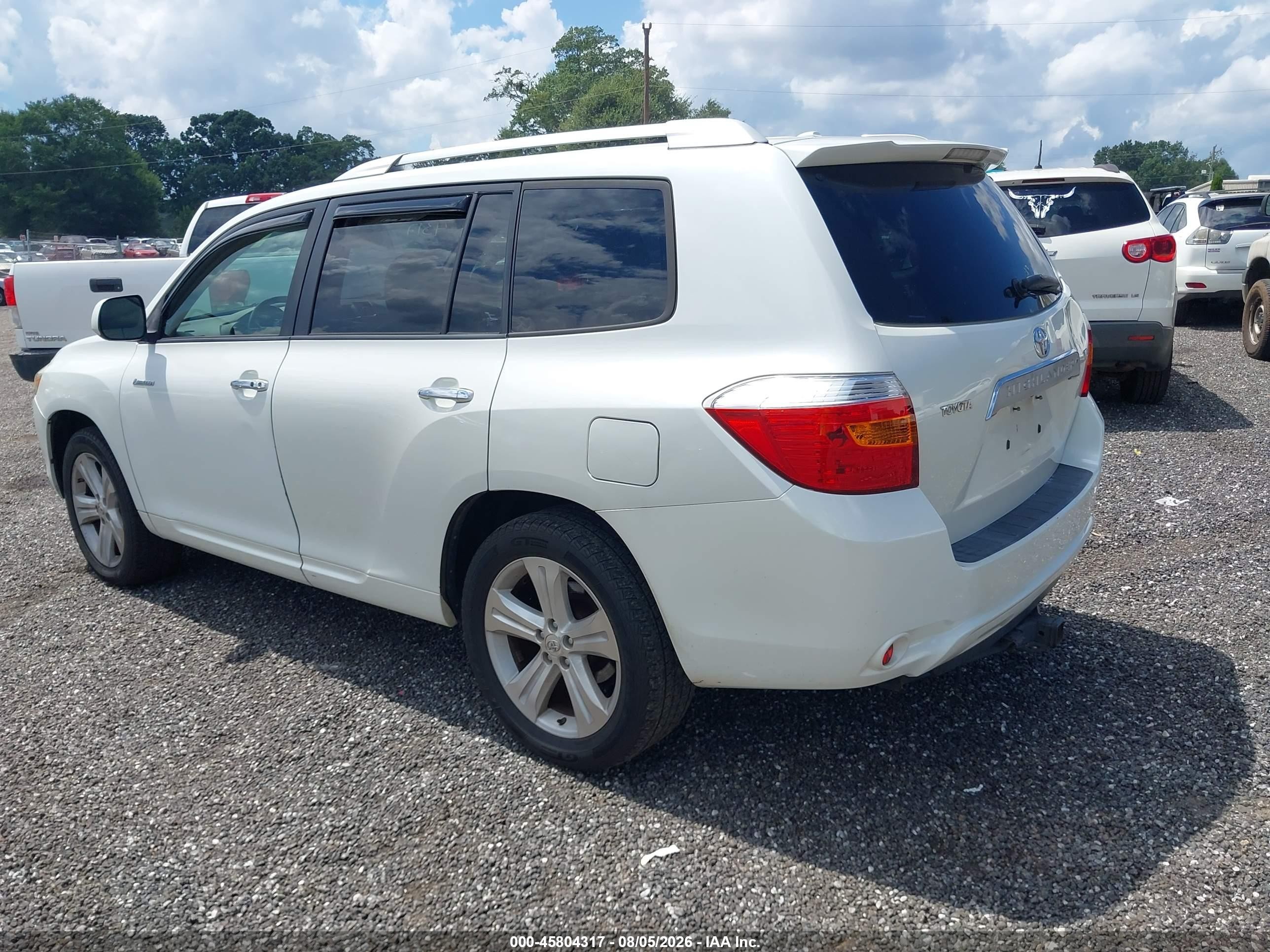 2009 Toyota Highlander Limited White vin: JTEDS42A692080328
