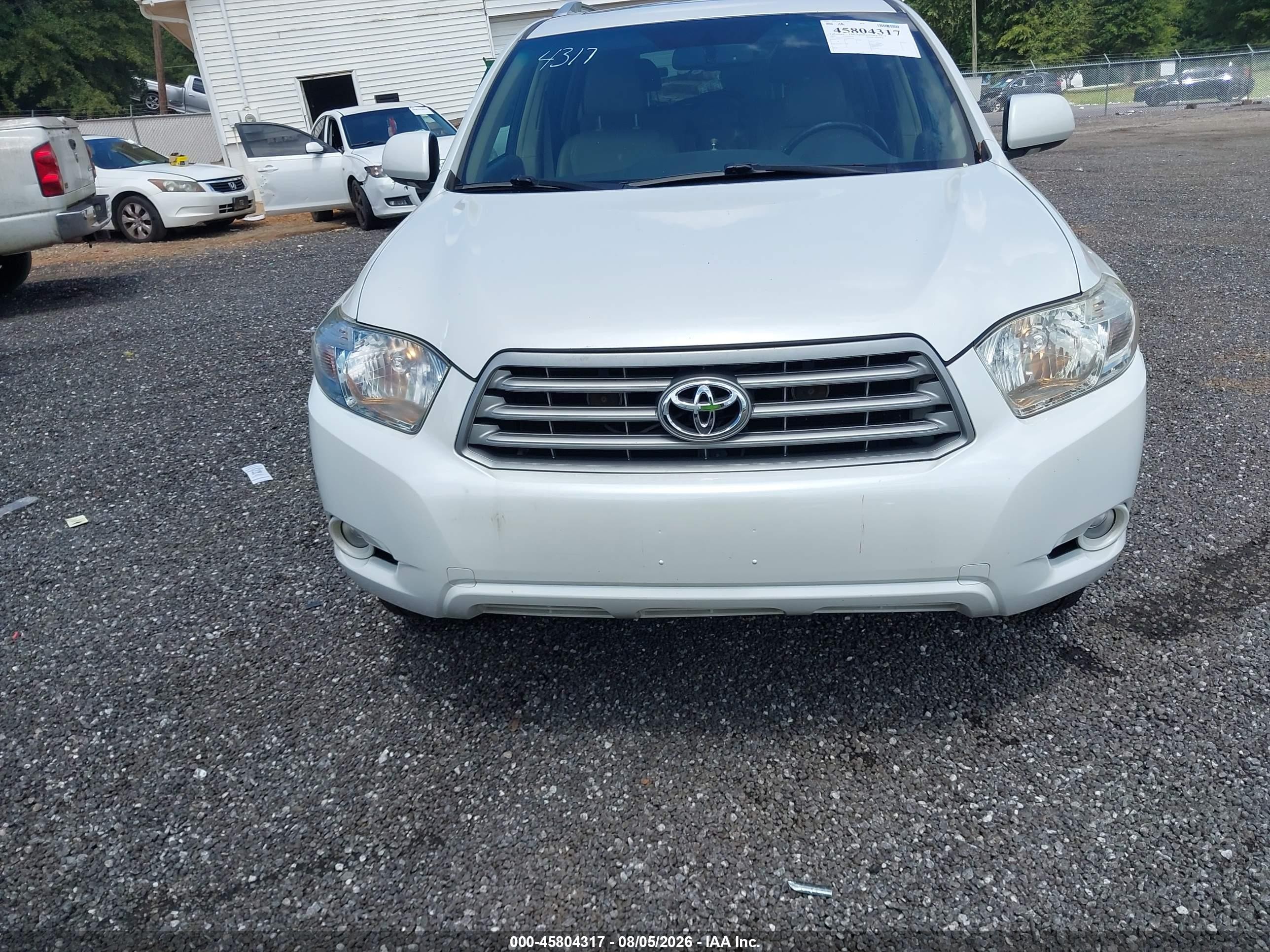 2009 Toyota Highlander Limited White vin: JTEDS42A692080328