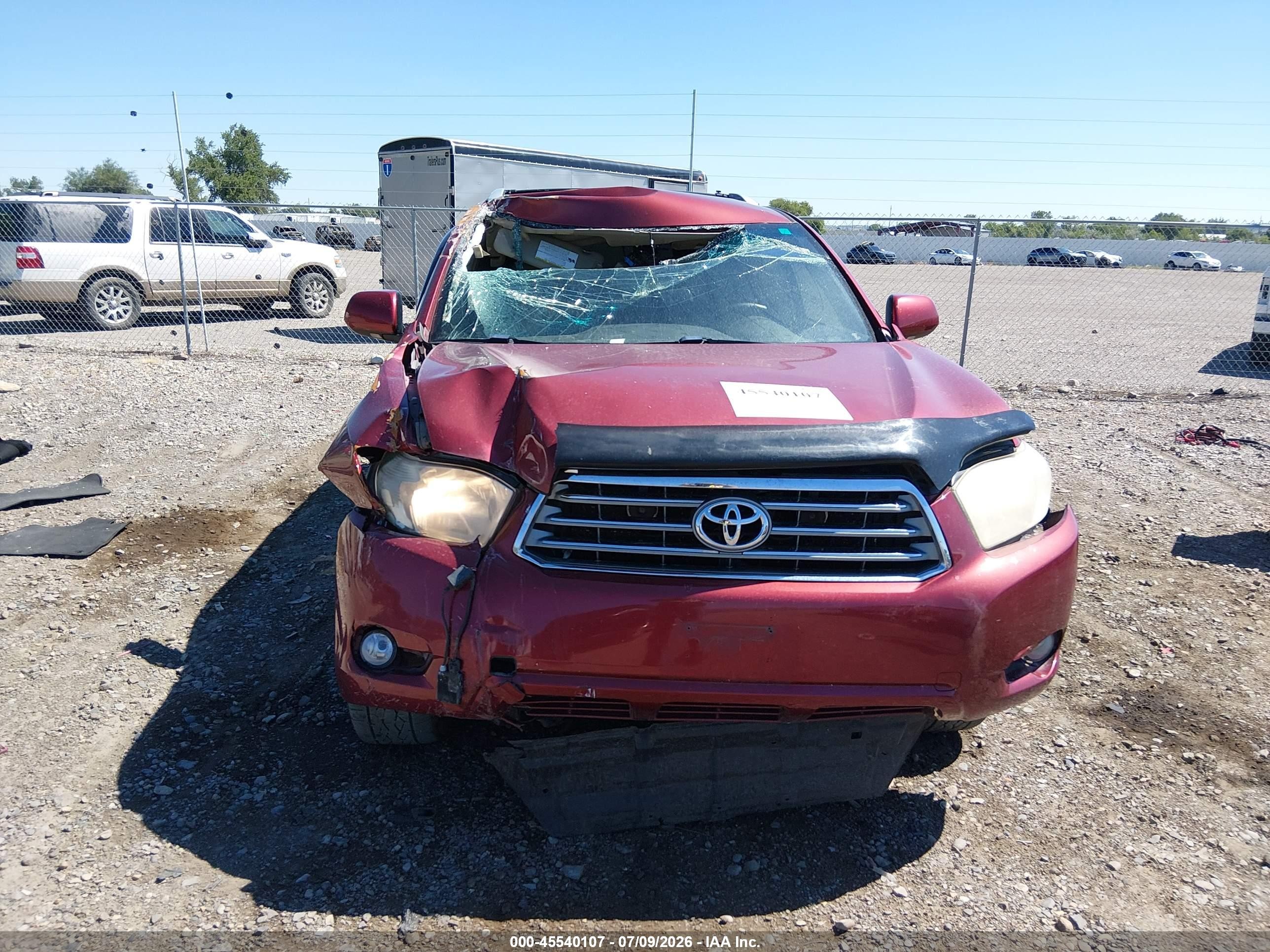 2008 Toyota Highlander Limited Red vin: JTEDS42A782008584