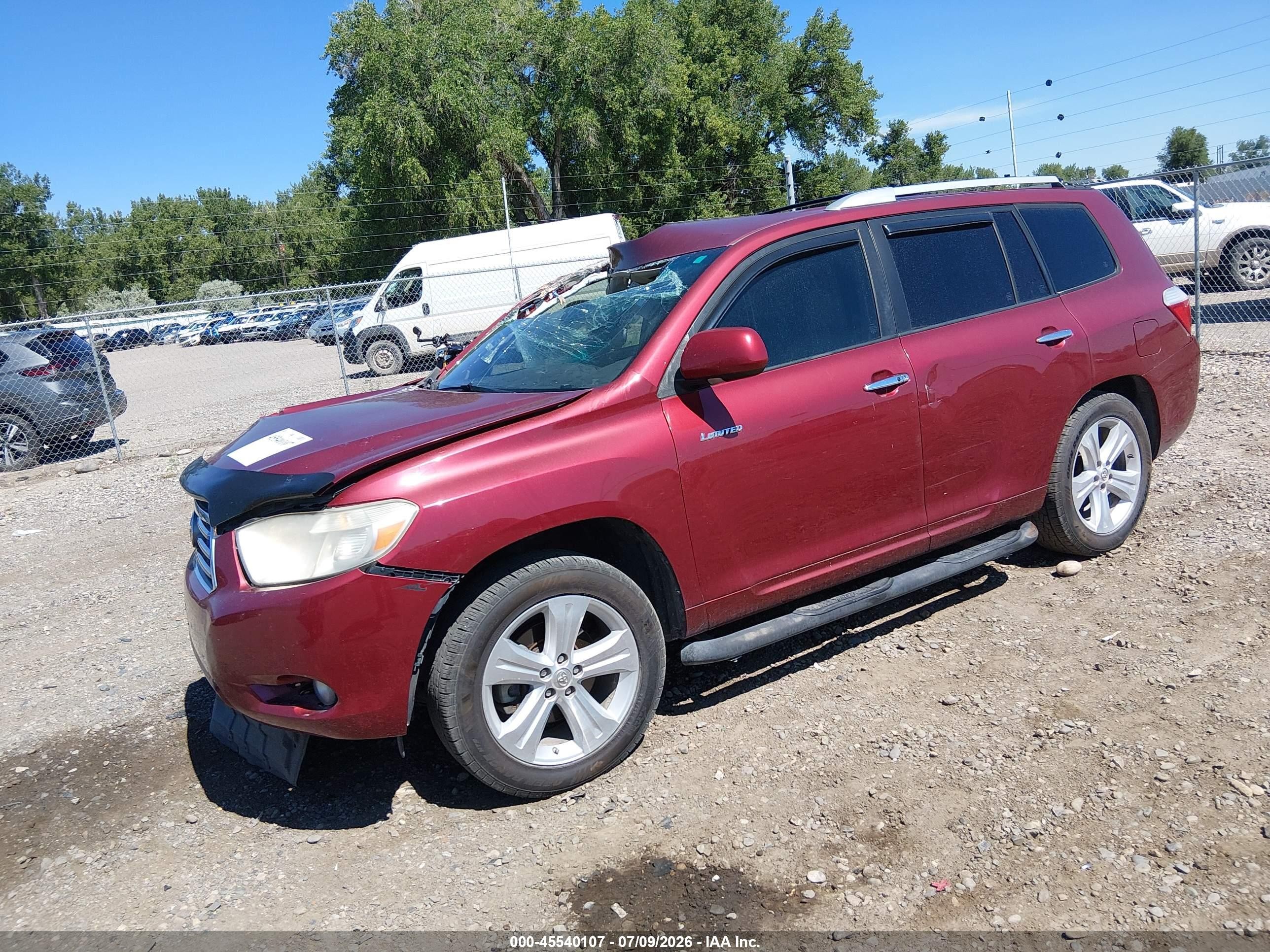 2008 Toyota Highlander Limited Red vin: JTEDS42A782008584