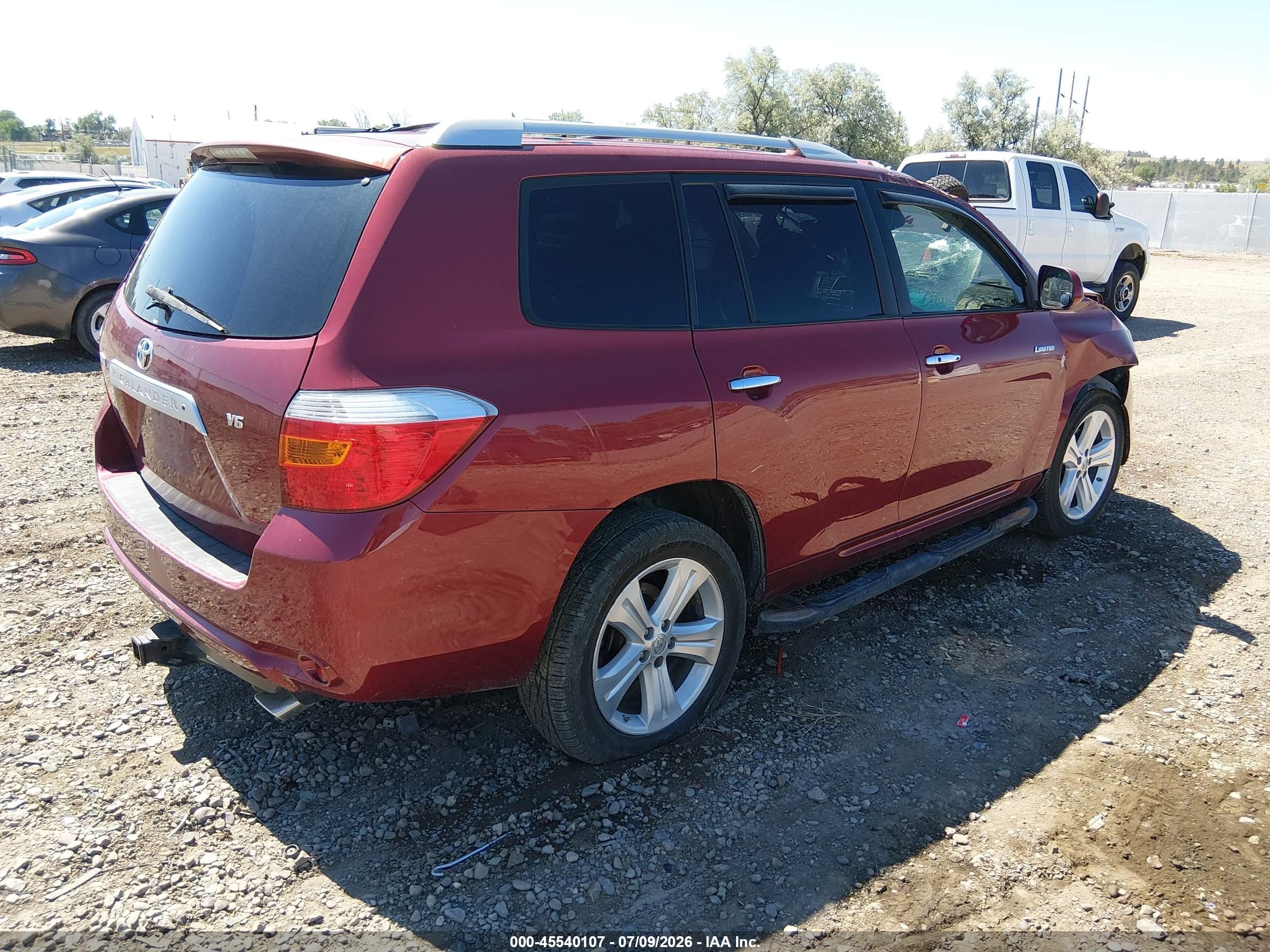 2008 Toyota Highlander Limited Red vin: JTEDS42A782008584