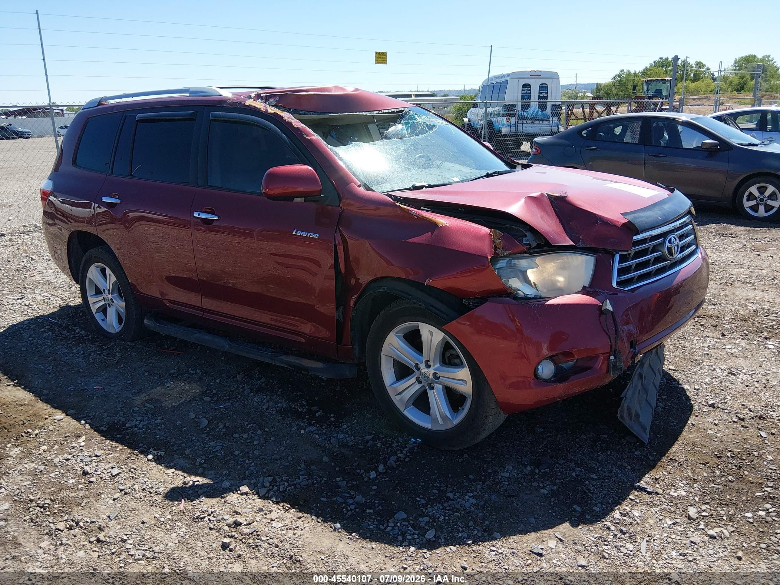 2008 Toyota Highlander Limited Red vin: JTEDS42A782008584