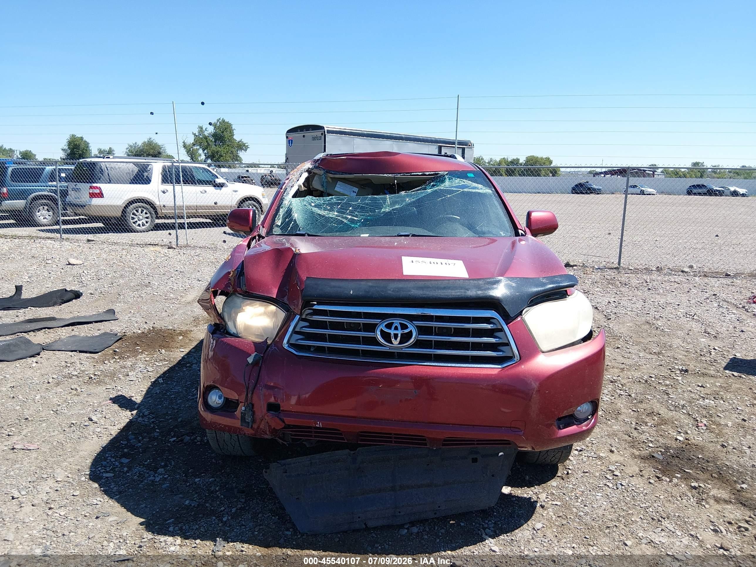 2008 Toyota Highlander Limited Red vin: JTEDS42A782008584