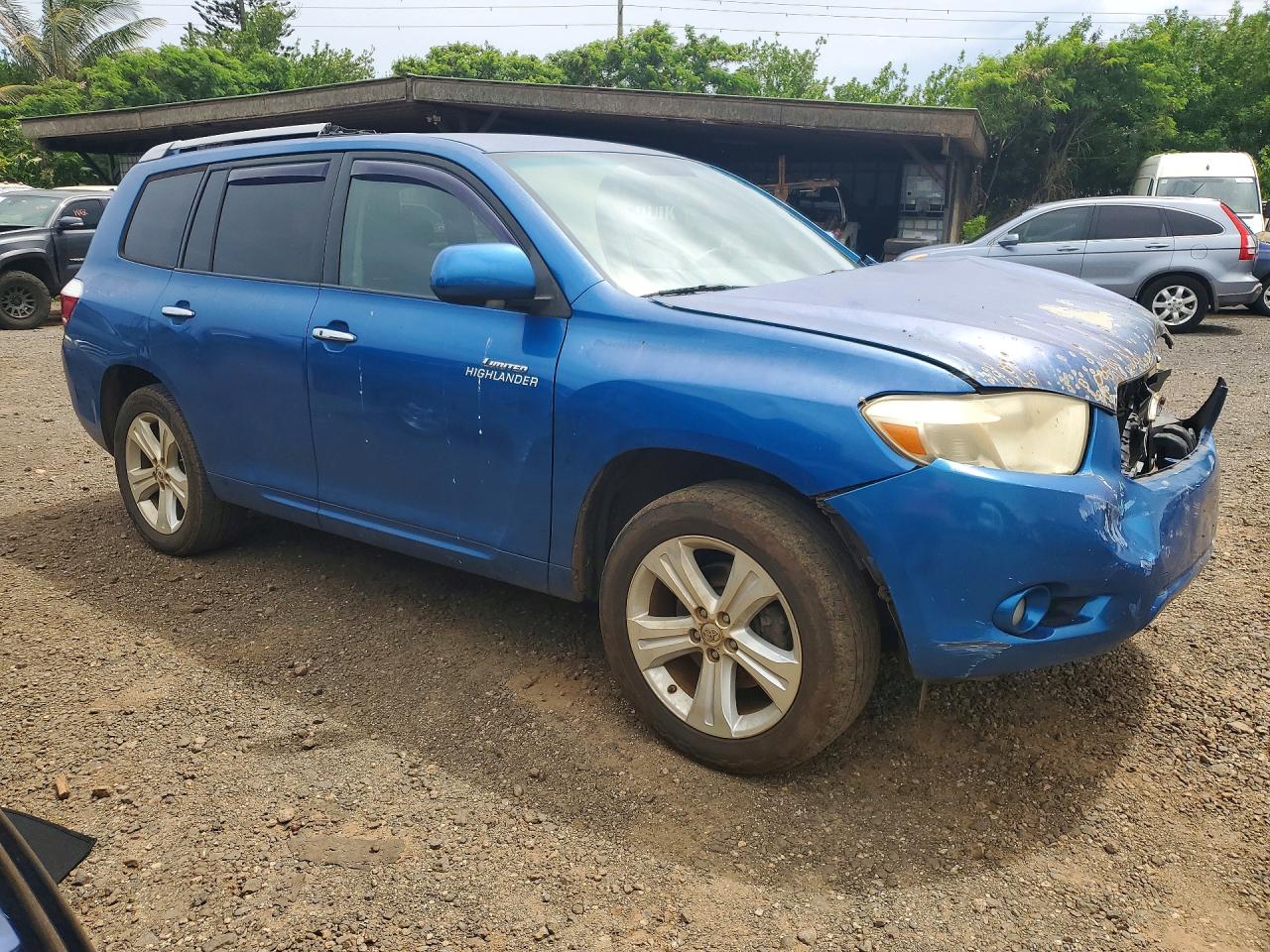2008 Toyota Highlander Limited Blue vin: JTEDS42A782019195