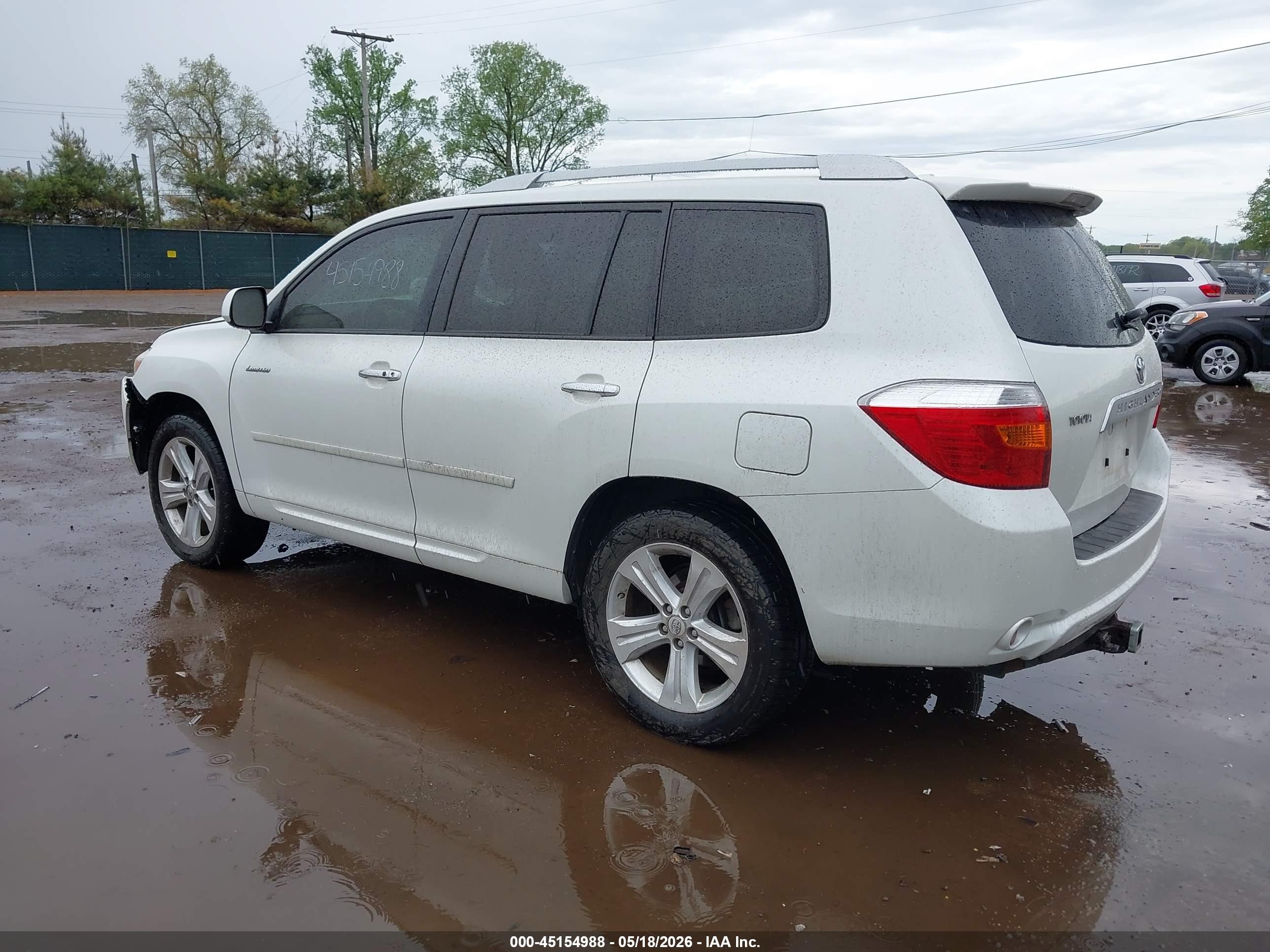 2009 Toyota Highlander Limited White vin: JTEDS42A792073629