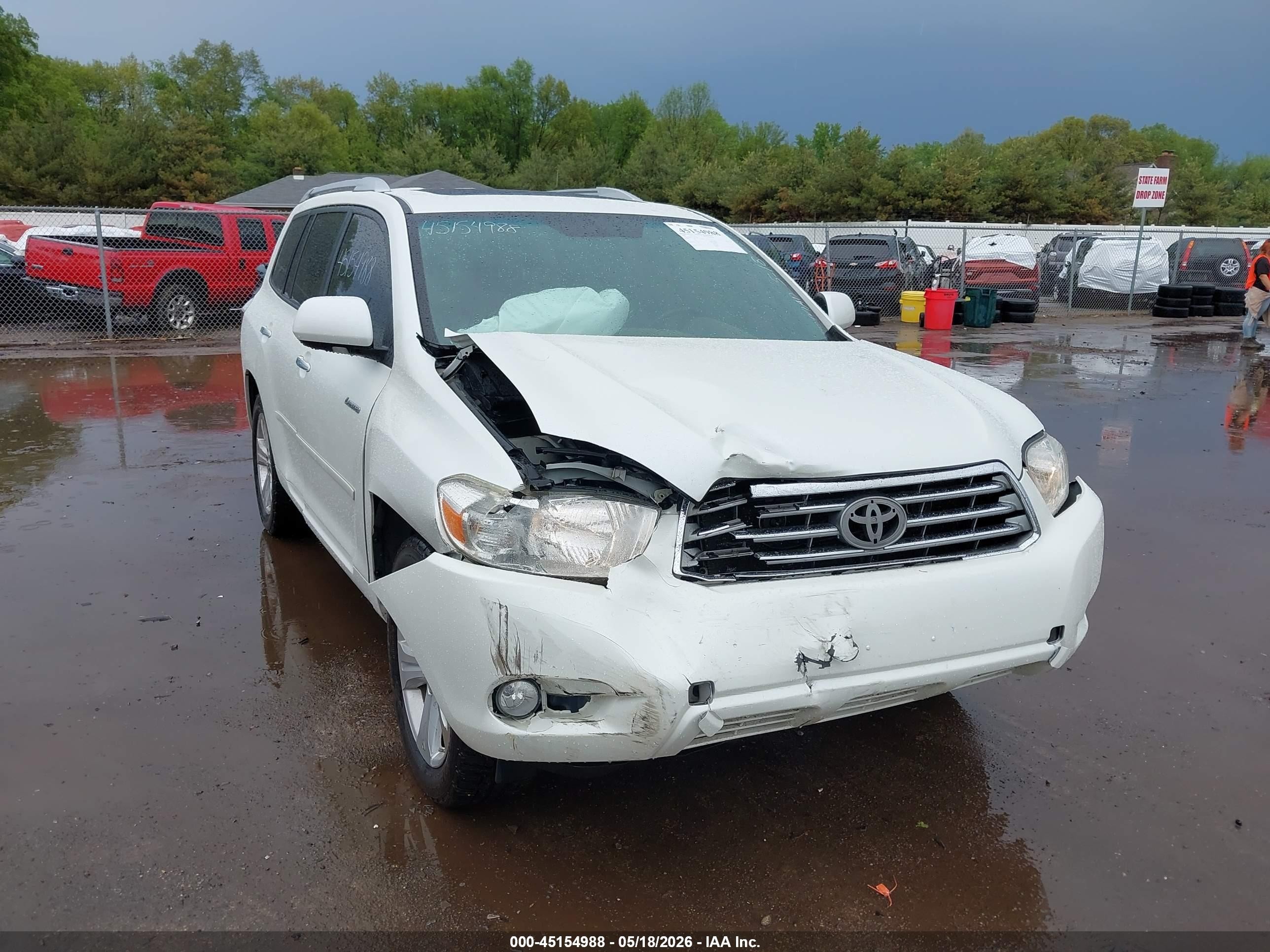 2009 Toyota Highlander Limited White vin: JTEDS42A792073629