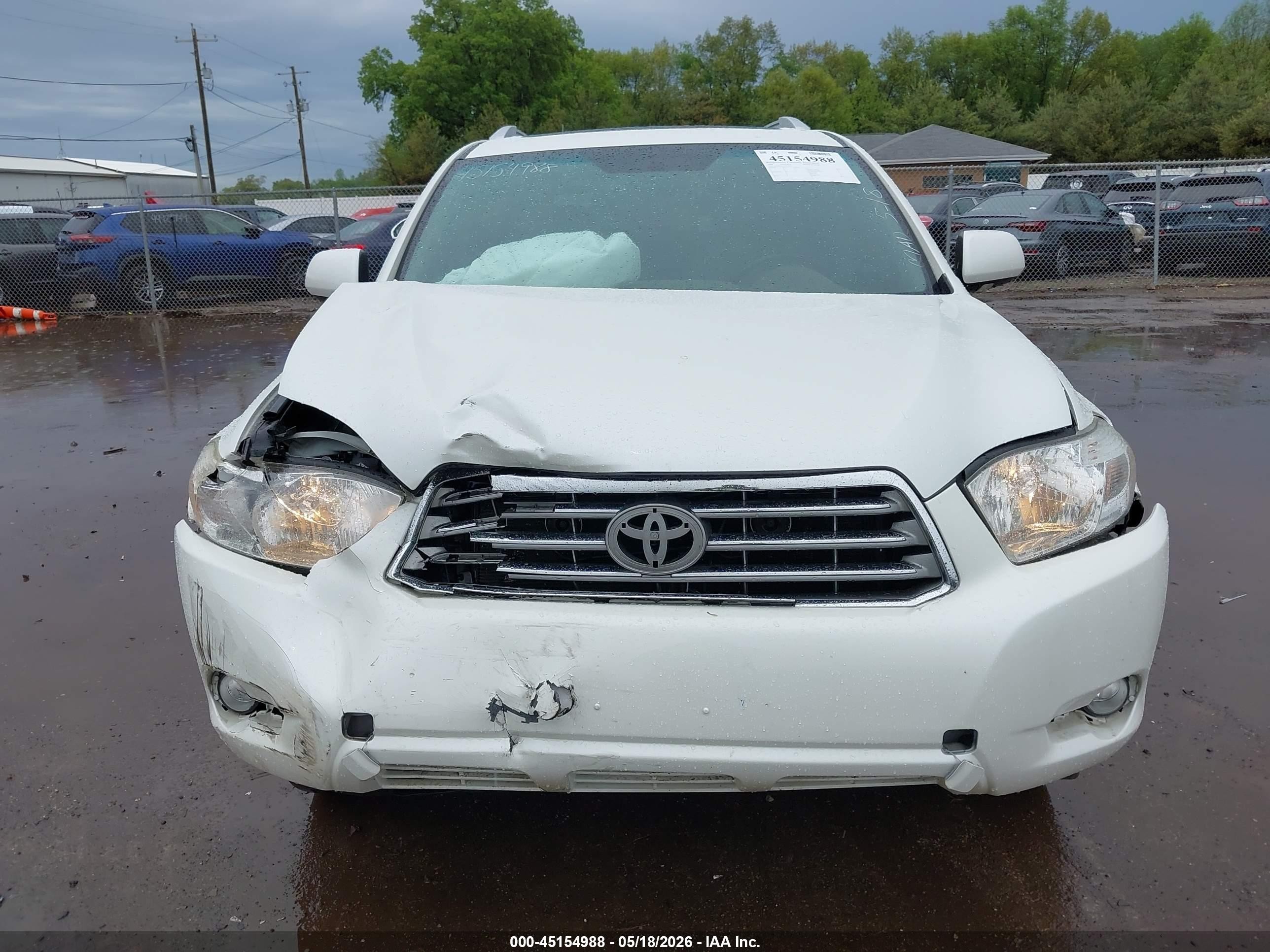 2009 Toyota Highlander Limited White vin: JTEDS42A792073629
