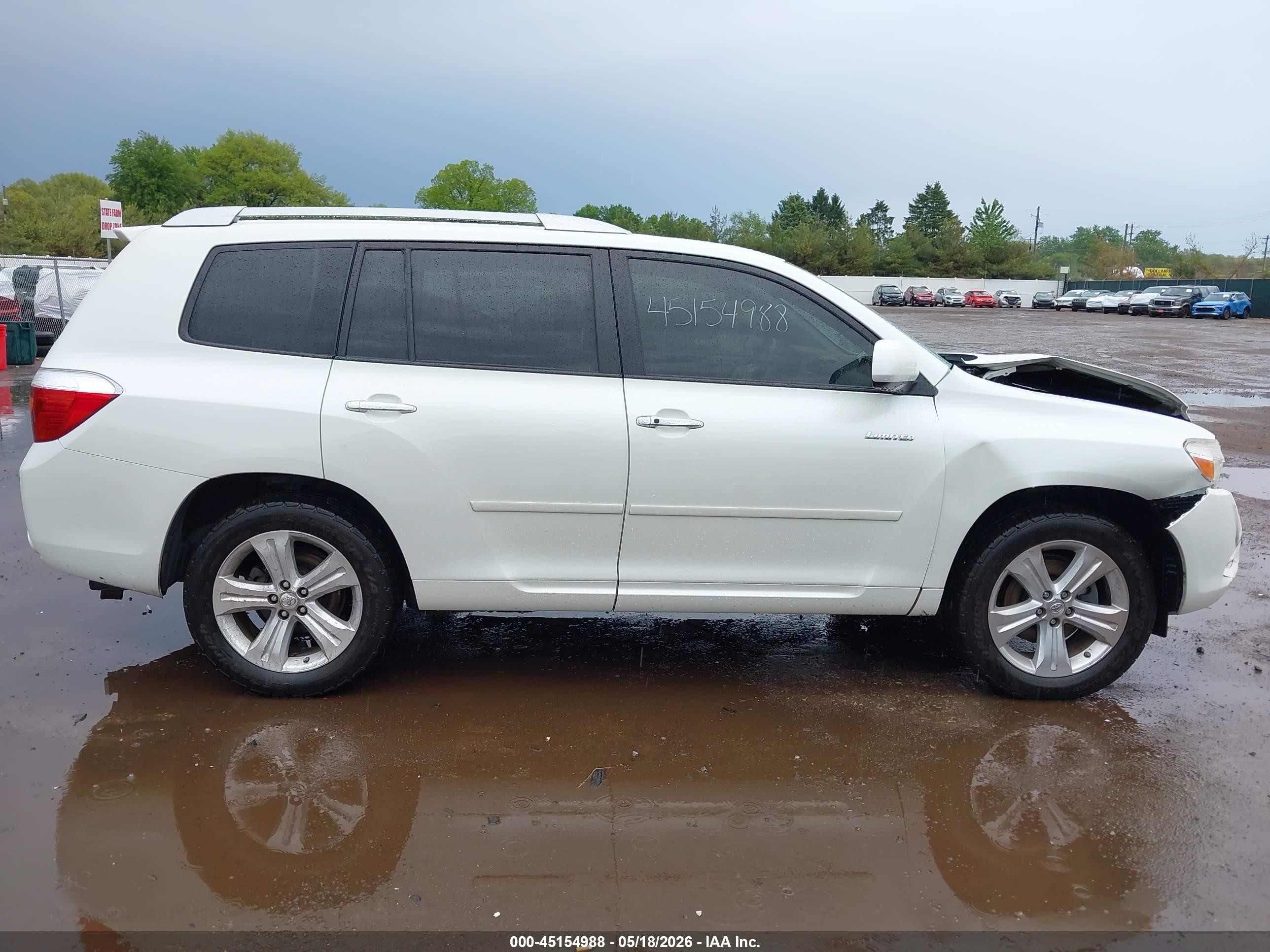 2009 Toyota Highlander Limited White vin: JTEDS42A792073629