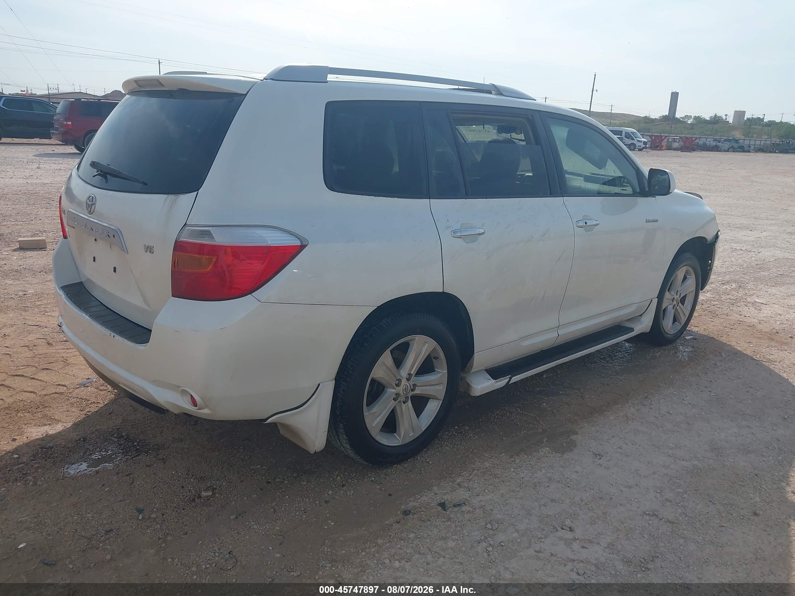2008 Toyota Highlander Limited White vin: JTEDS42A882047698