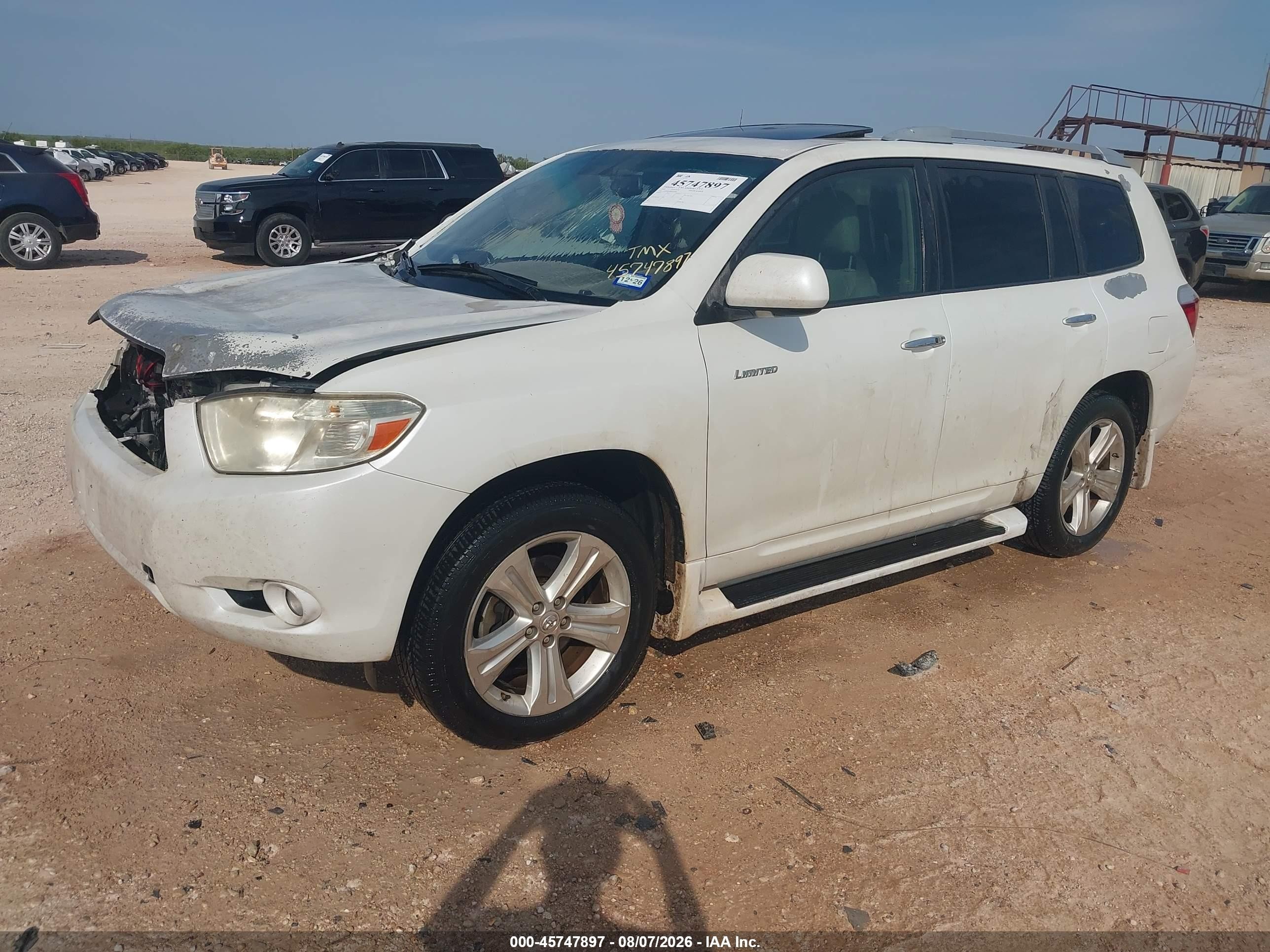 2008 Toyota Highlander Limited White vin: JTEDS42A882047698