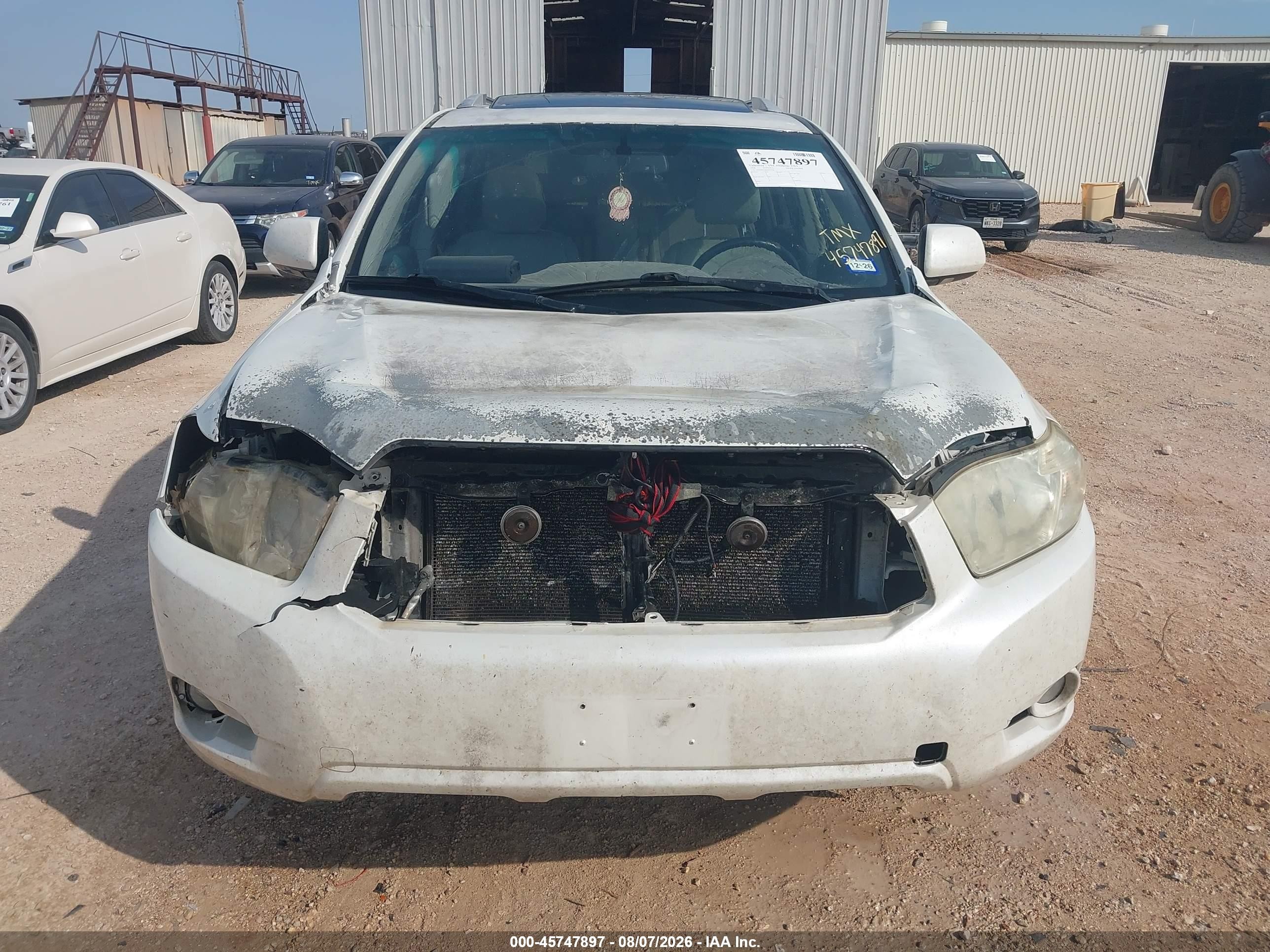 2008 Toyota Highlander Limited White vin: JTEDS42A882047698