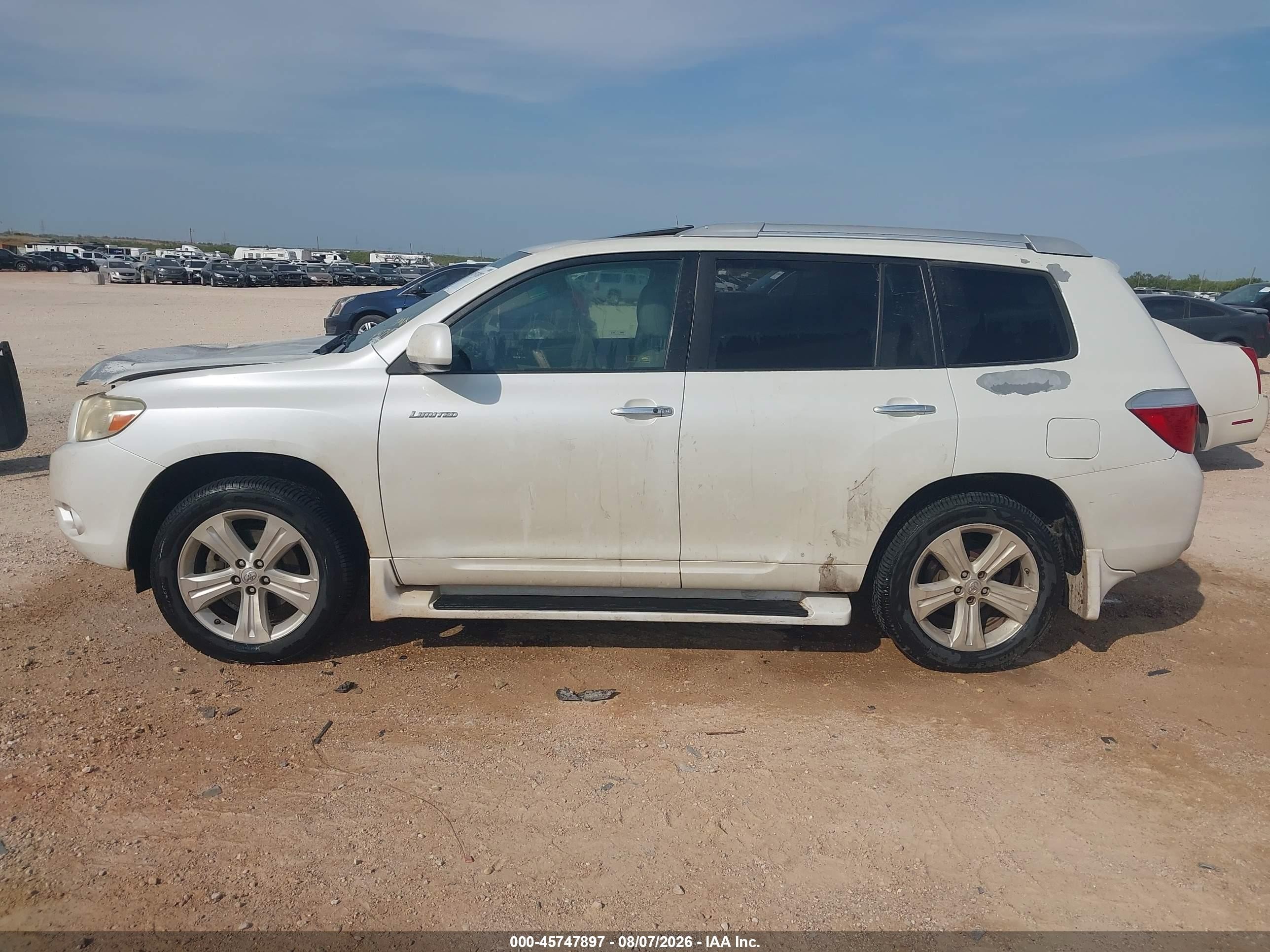 2008 Toyota Highlander Limited White vin: JTEDS42A882047698