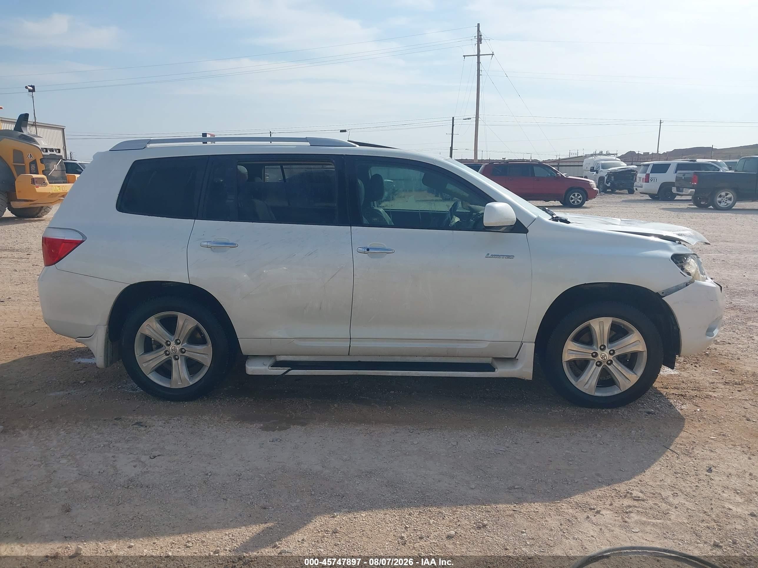 2008 Toyota Highlander Limited White vin: JTEDS42A882047698