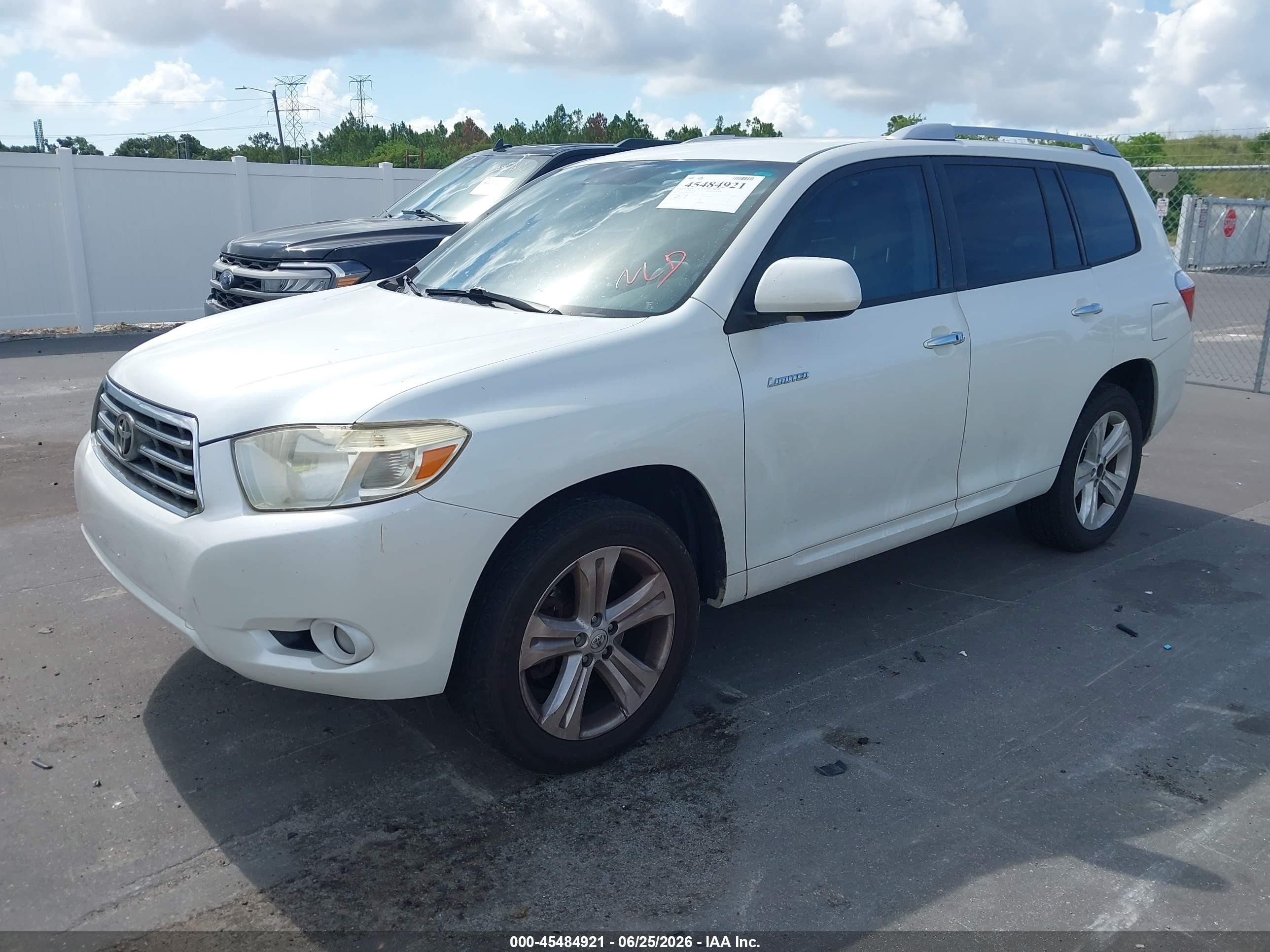 2008 Toyota Highlander Limited White vin: JTEDS42A982021580