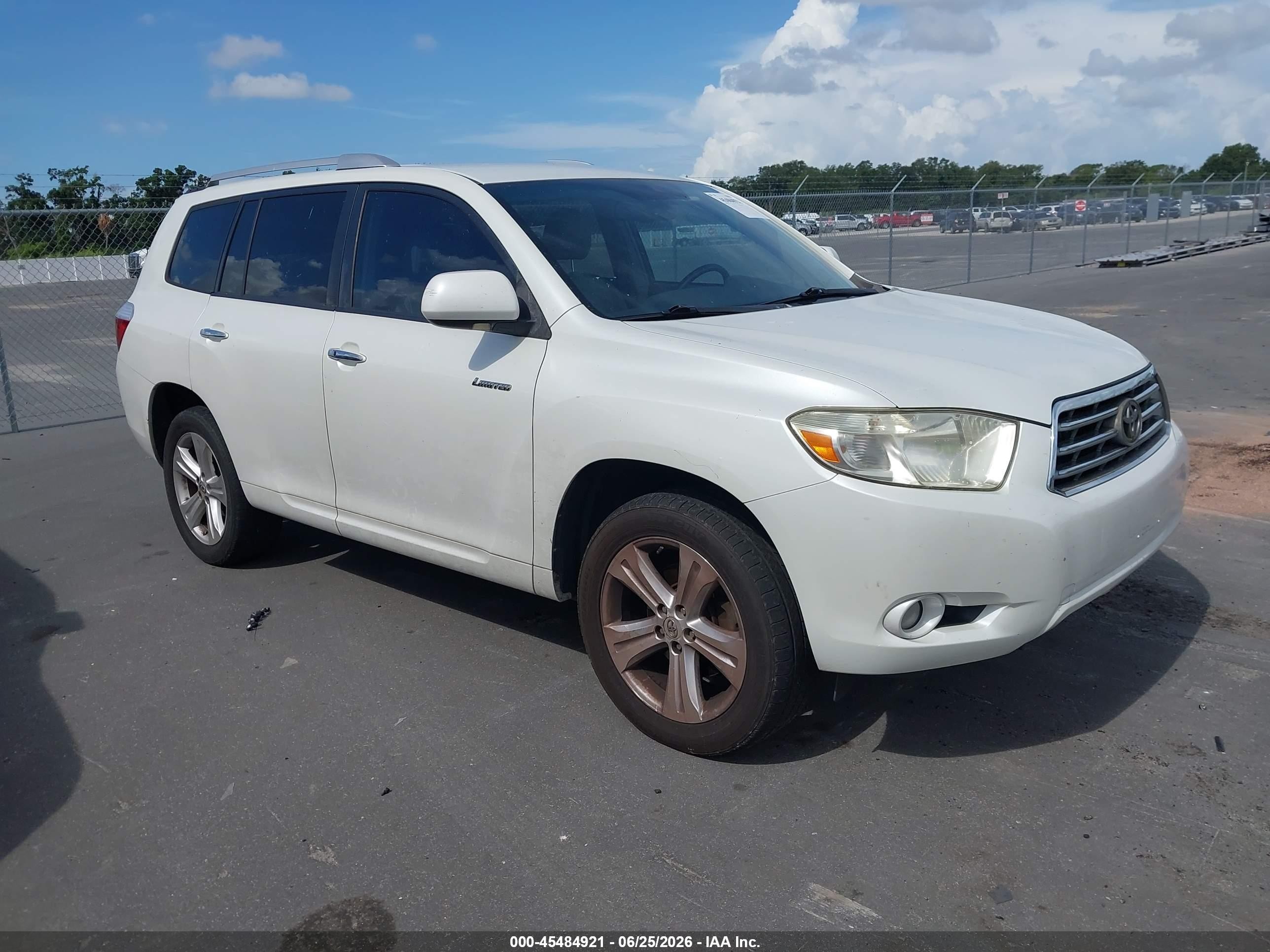 2008 Toyota Highlander Limited White vin: JTEDS42A982021580