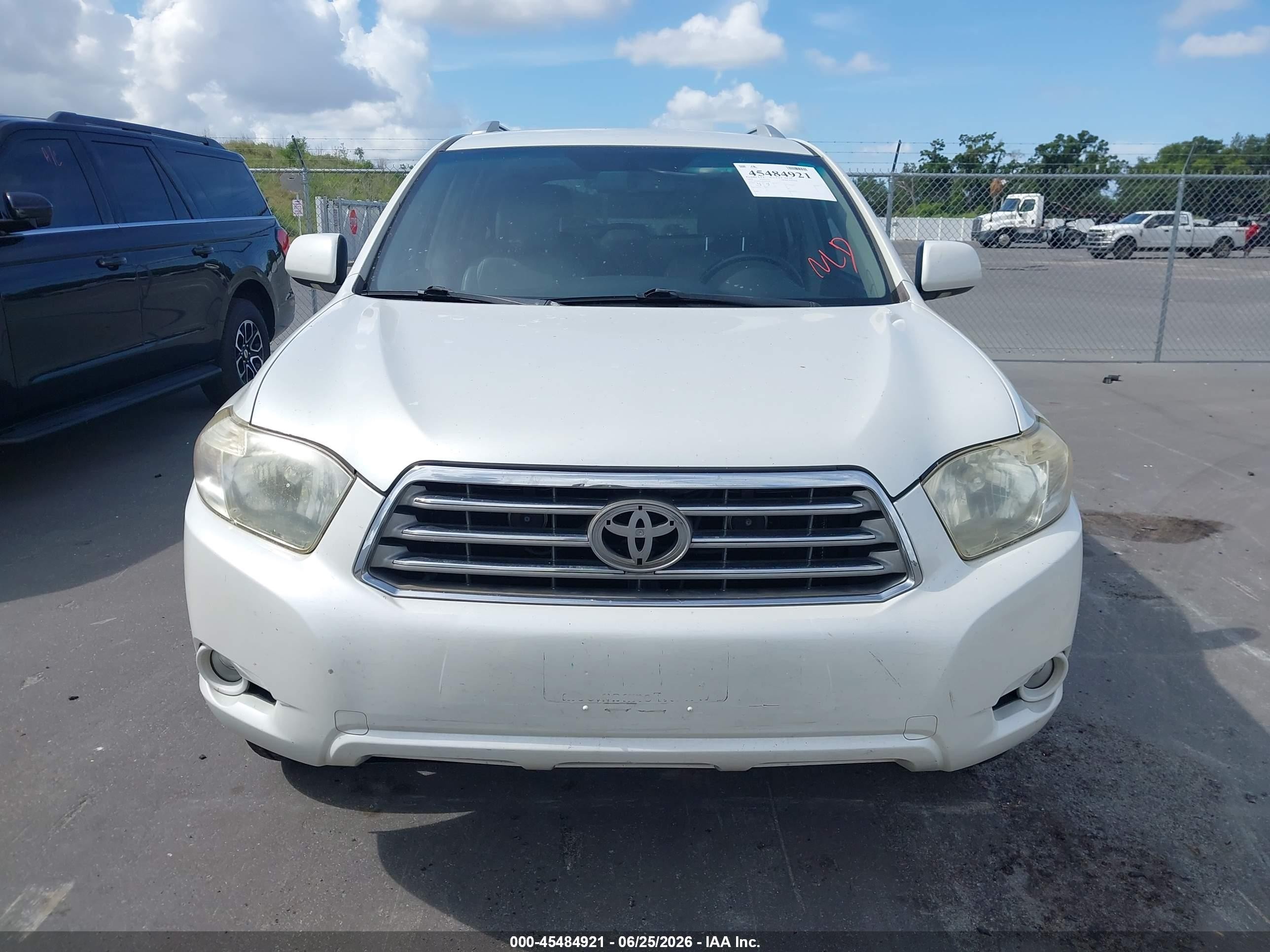 2008 Toyota Highlander Limited White vin: JTEDS42A982021580