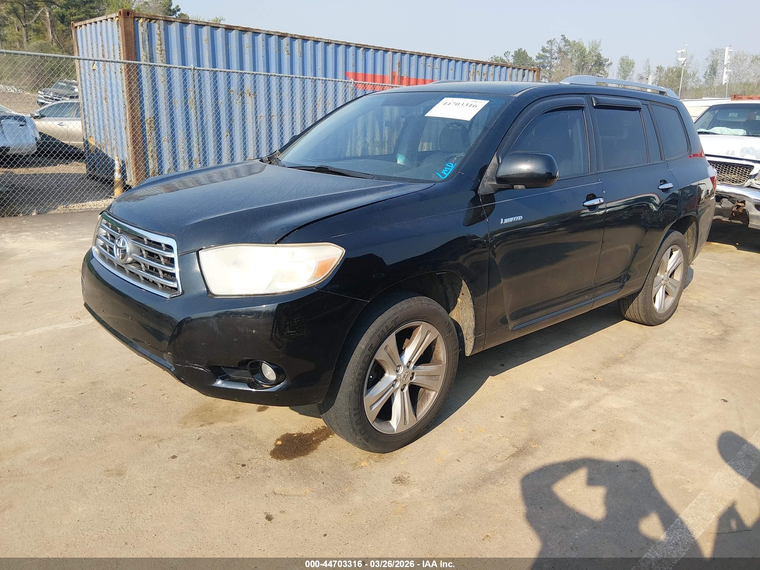 2009 Toyota Highlander Limited Black vin: JTEDS42A992084826