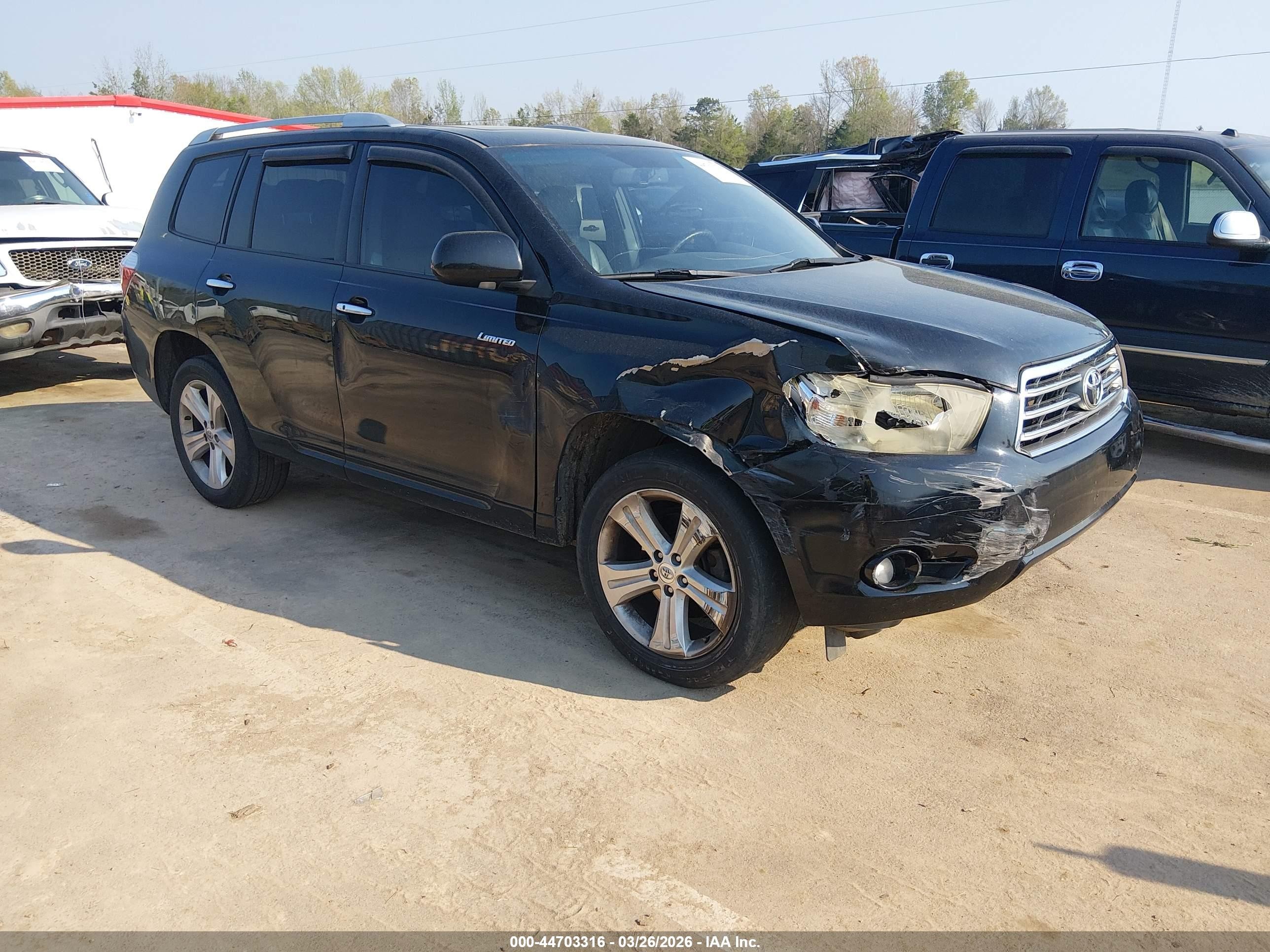 2009 Toyota Highlander Limited Black vin: JTEDS42A992084826