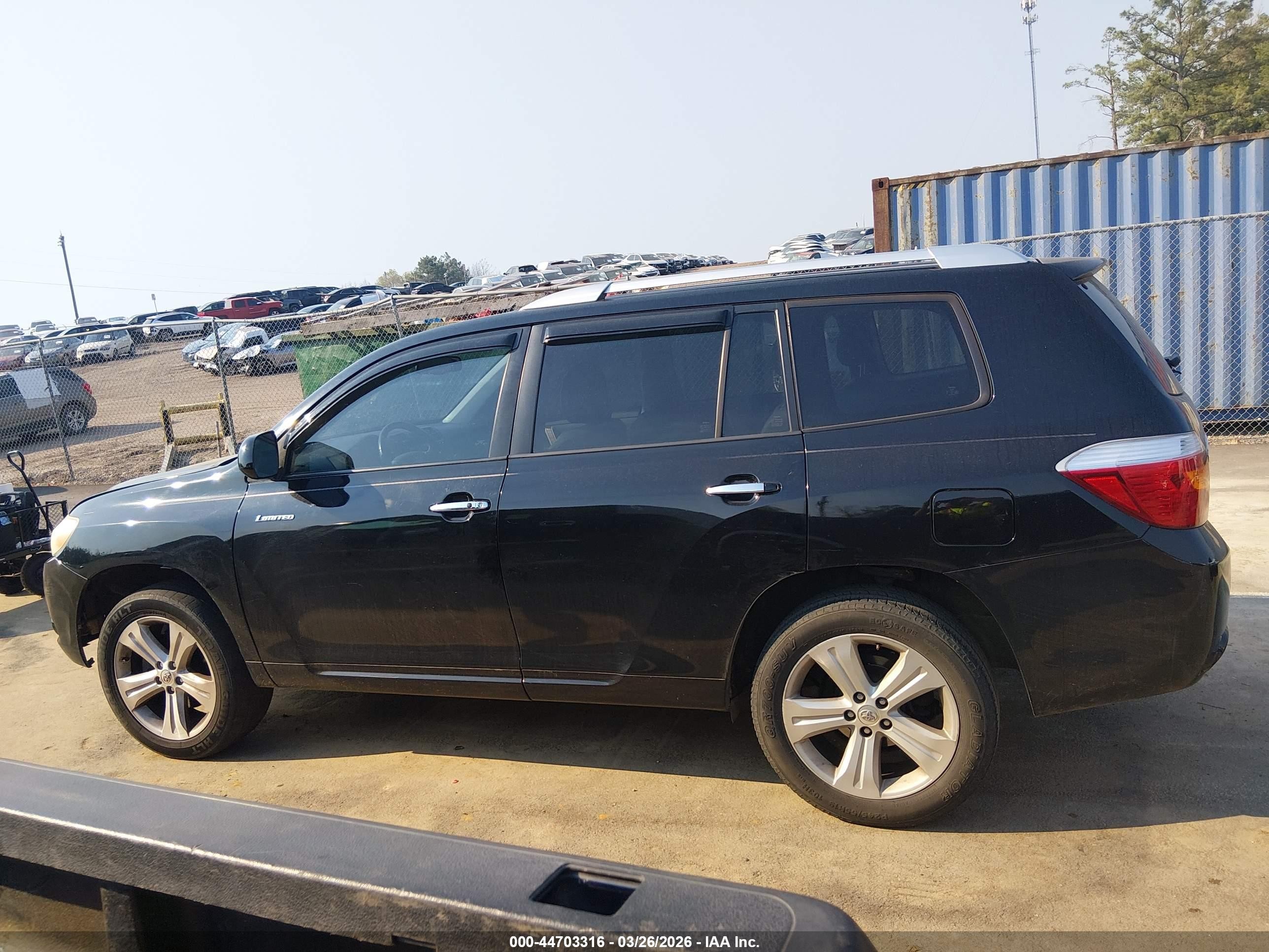 2009 Toyota Highlander Limited Black vin: JTEDS42A992084826