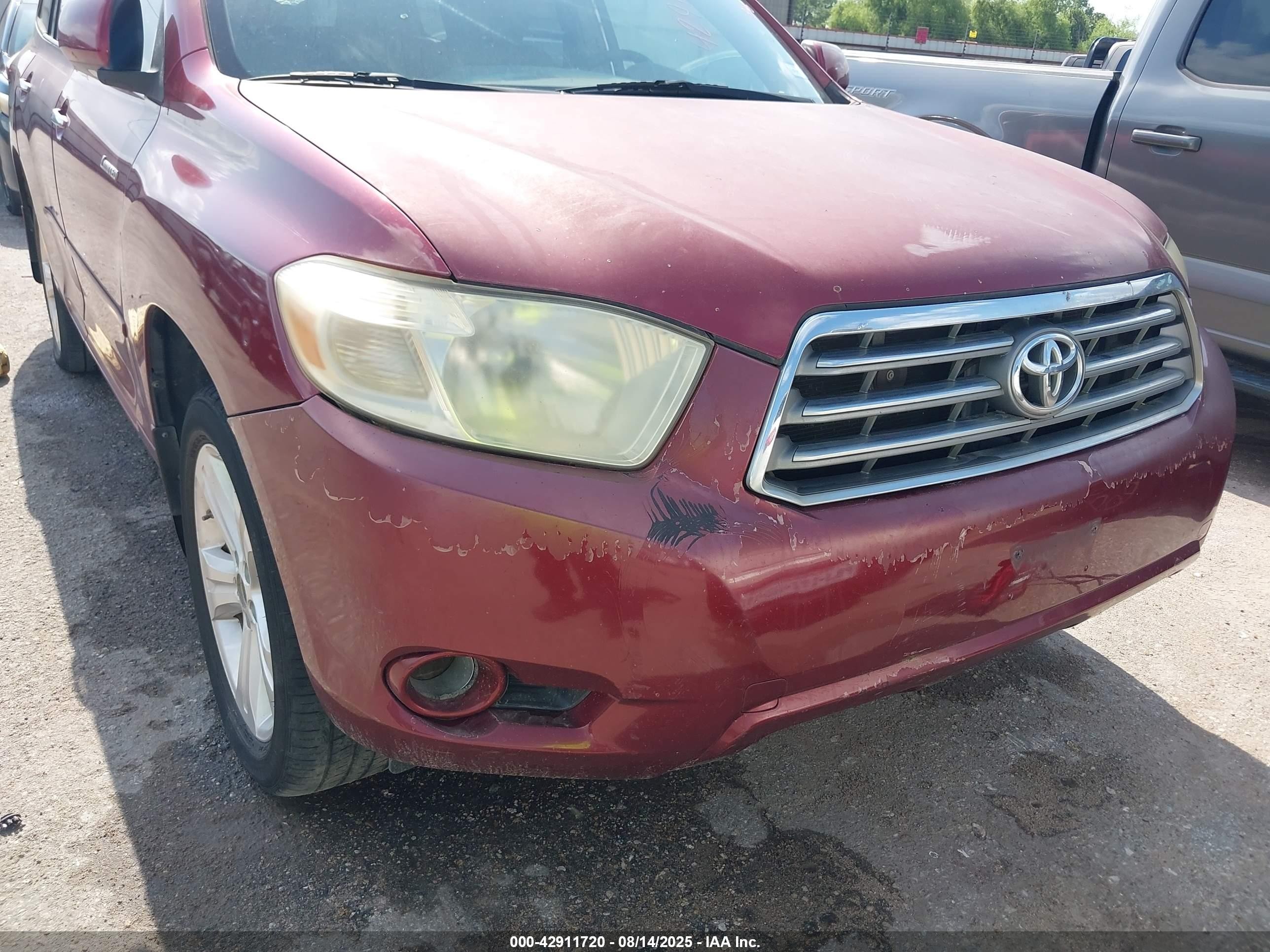 2008 Toyota Highlander Limited Темно-бордовый vin: JTEDS42AX82007283