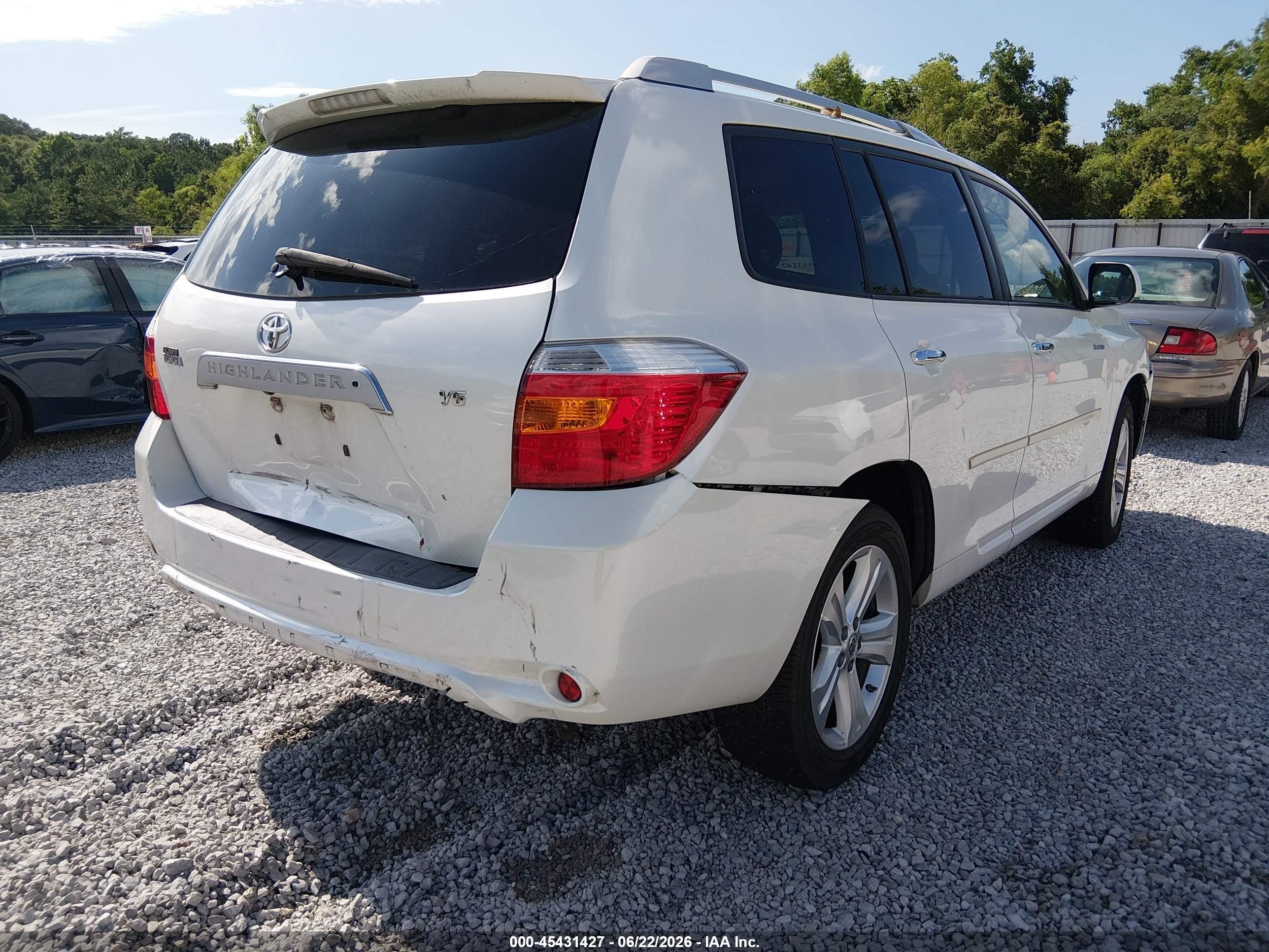 2008 Toyota Highlander Limited White vin: JTEDS42AX82035228