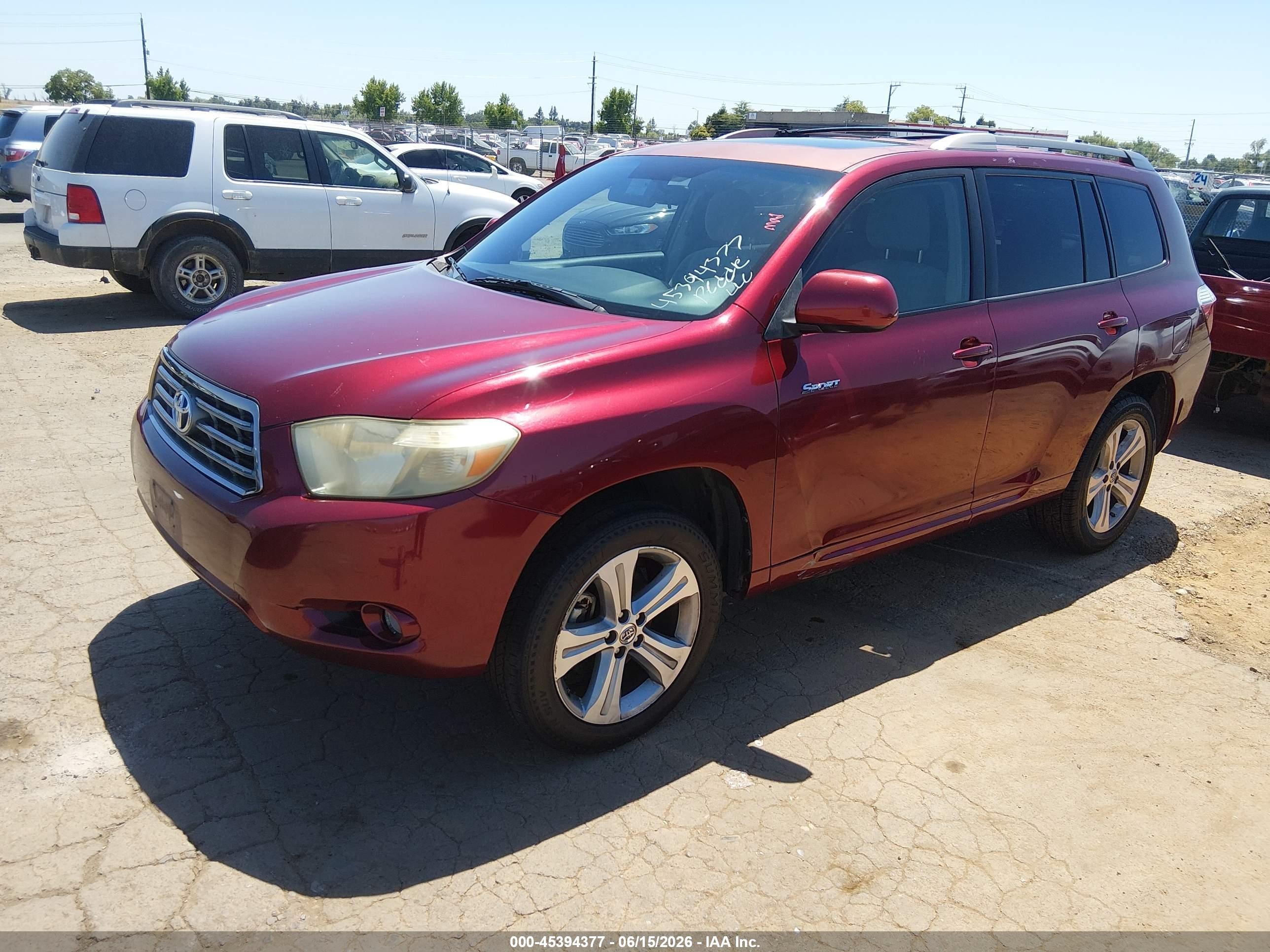 2008 Toyota Highlander Sport Burgundy vin: JTEDS43A082029386