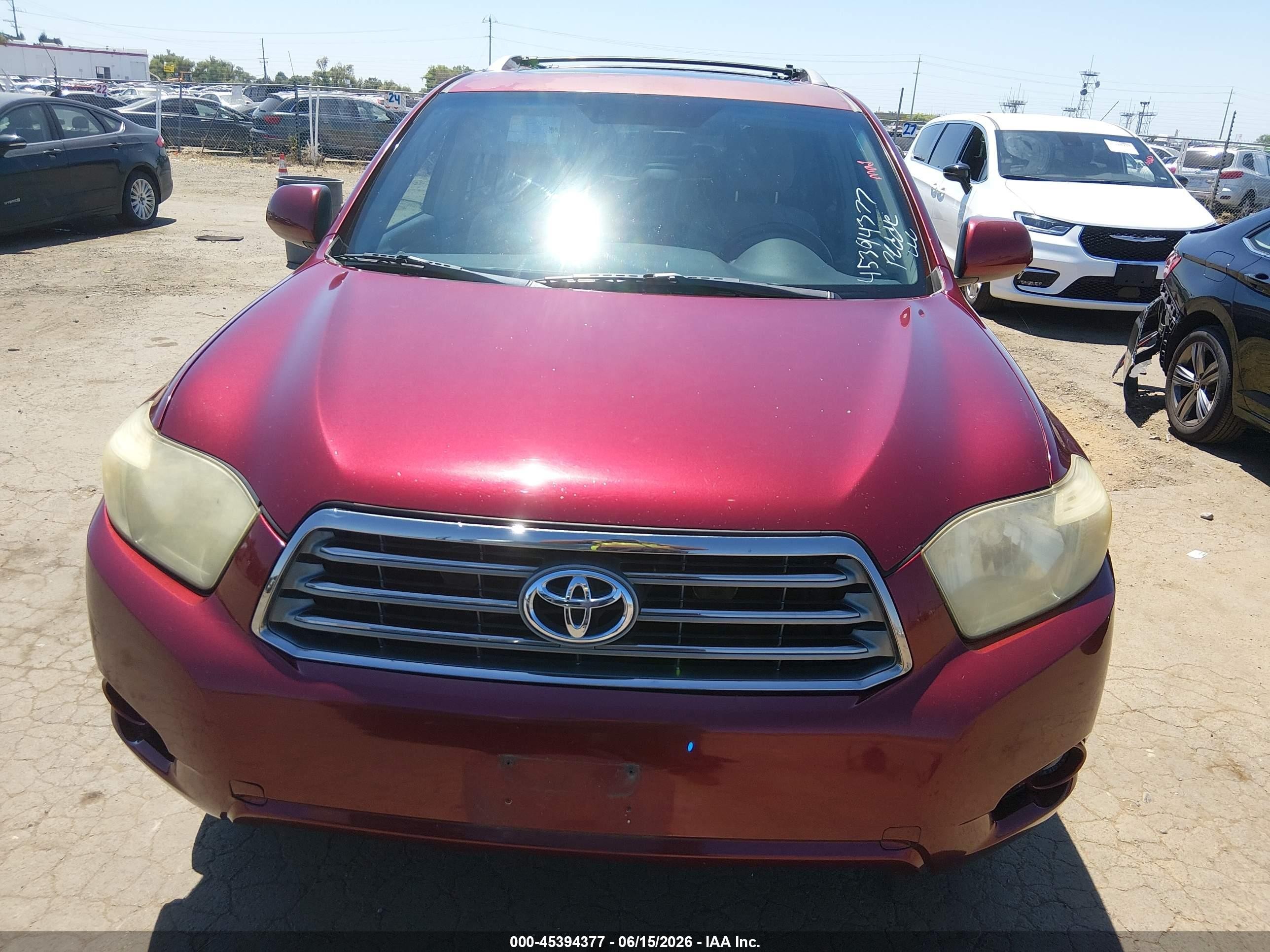 2008 Toyota Highlander Sport Burgundy vin: JTEDS43A082029386