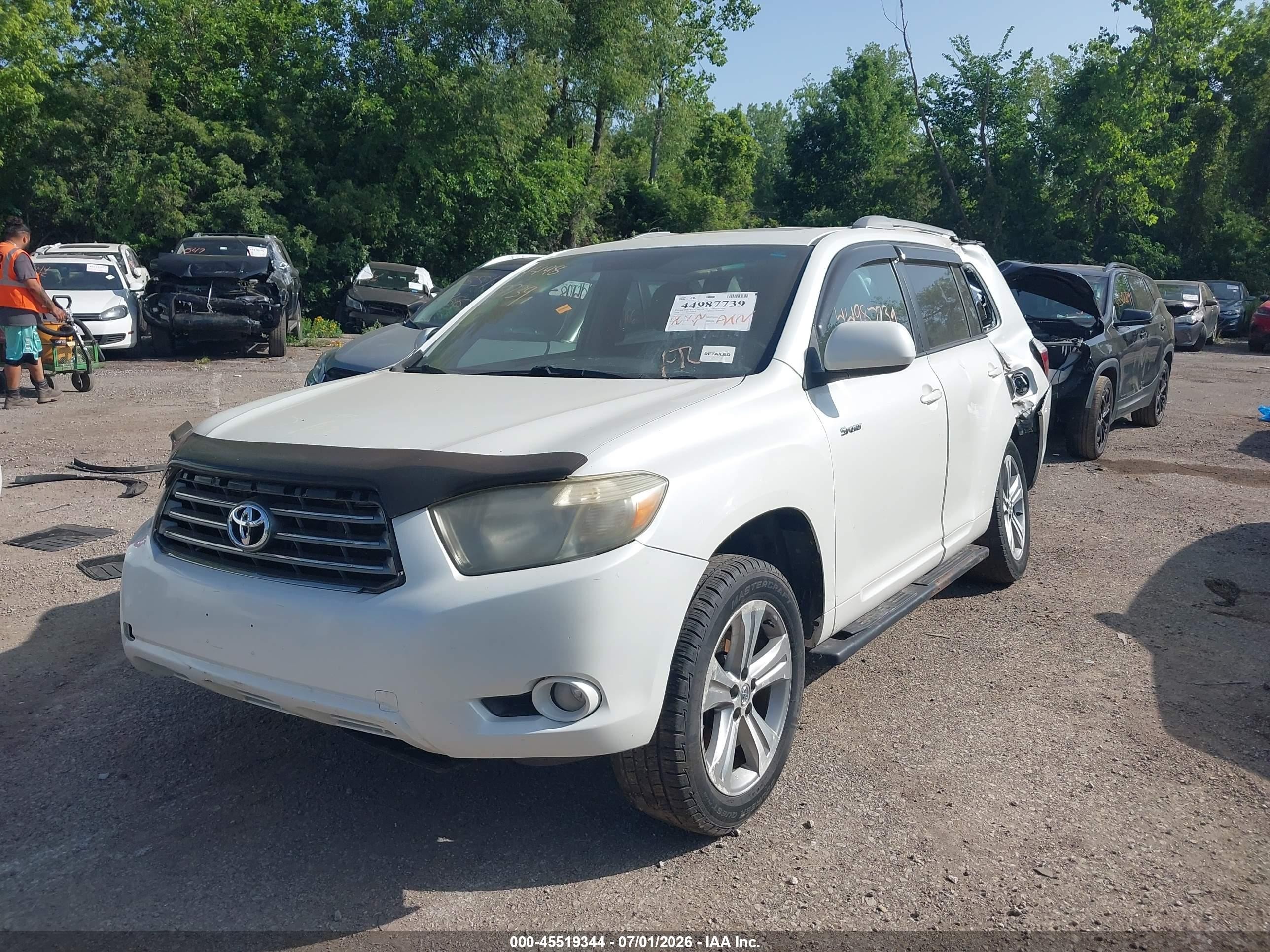 2008 Toyota Highlander Sport White vin: JTEDS43A182005310